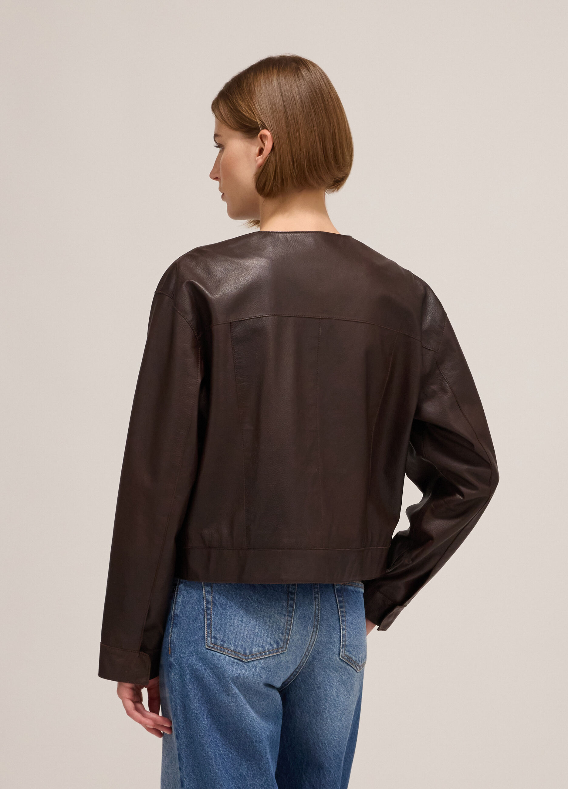 Veste bomber en cuir