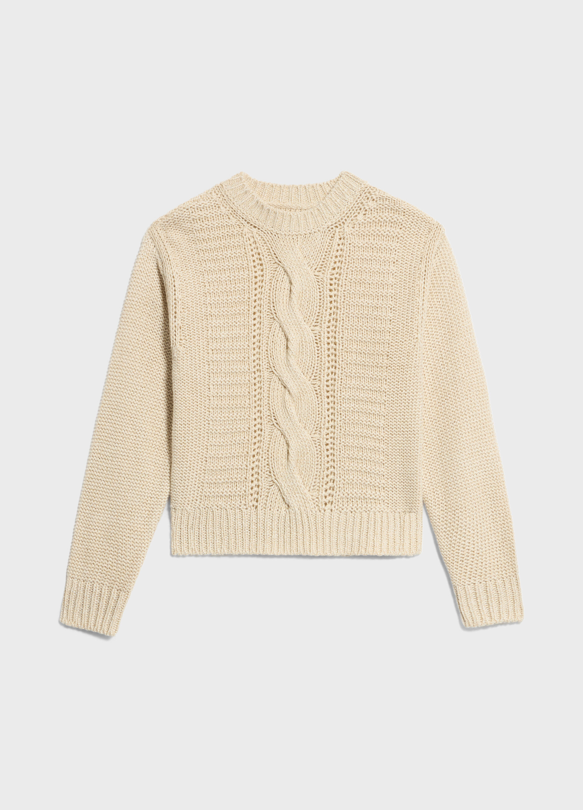 Crew-neck sweater in wool and alpaca blend
