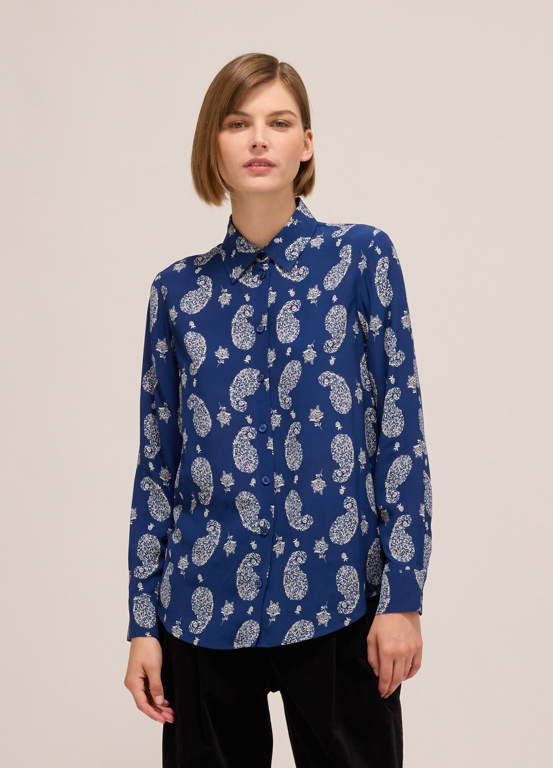 Viscose shirt with print
