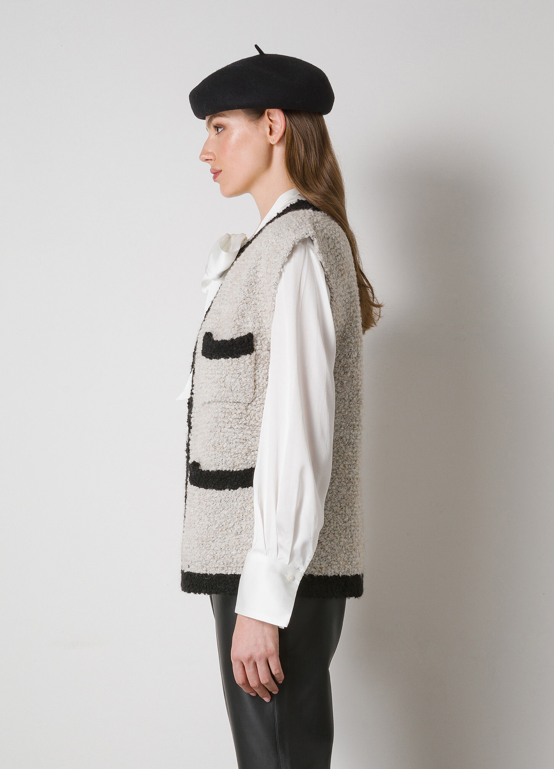 Loop stitch tricot gilet with alpaca wool_2
