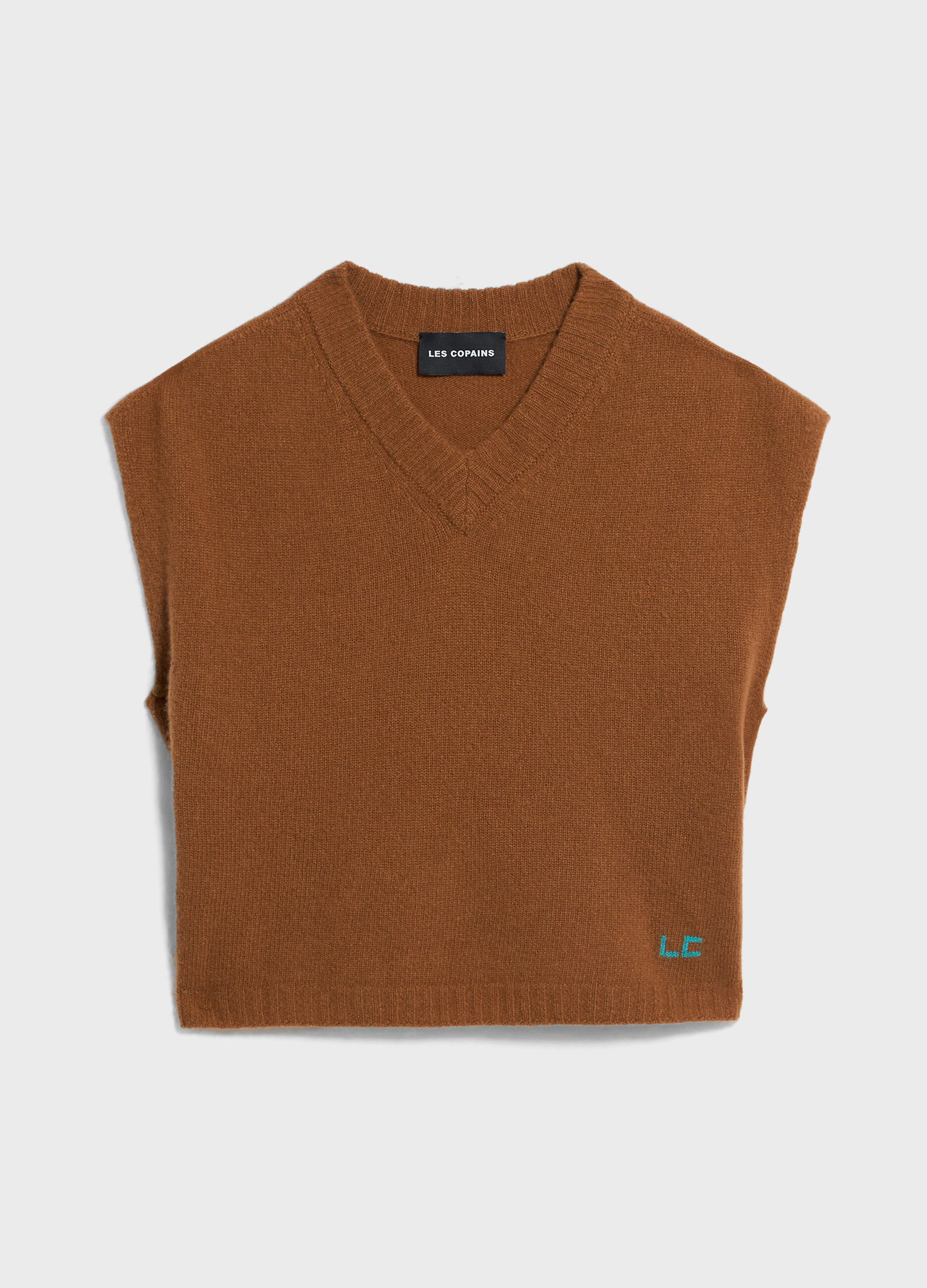 Knitted gilet in cashmere and merino wool