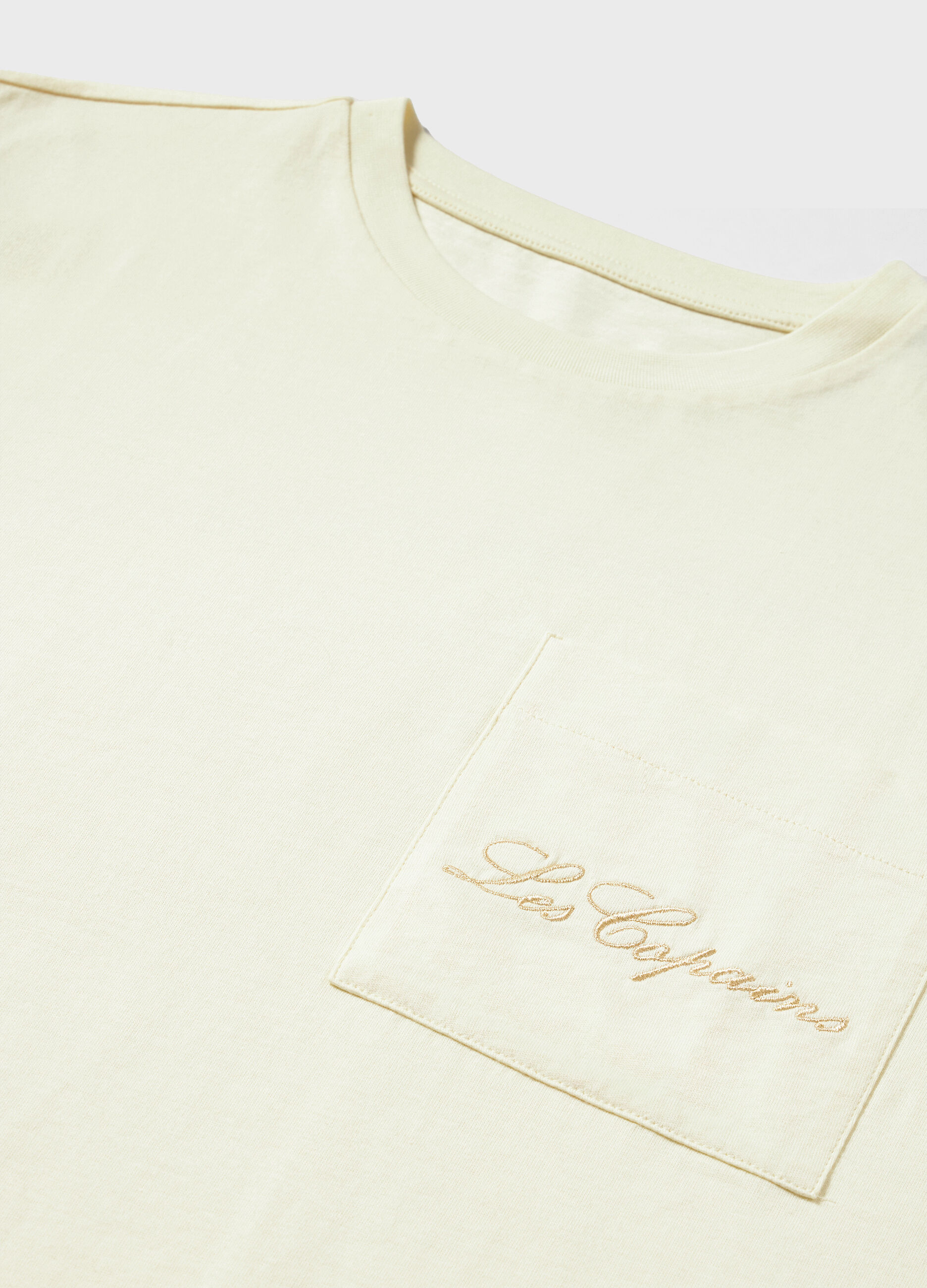 Beige pure cotton logo T-shirt