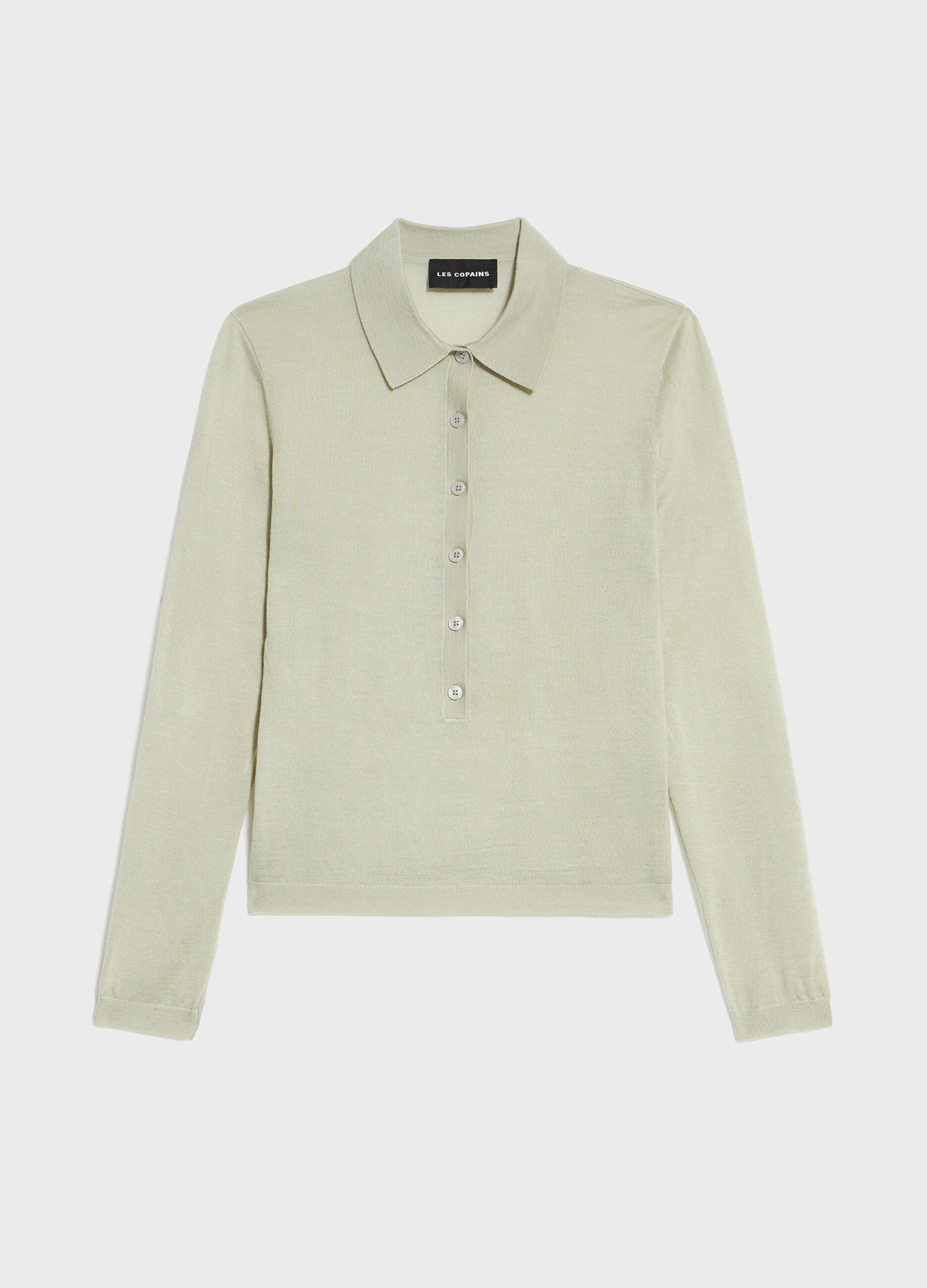 Polo neck with long sleeves in wool blend
