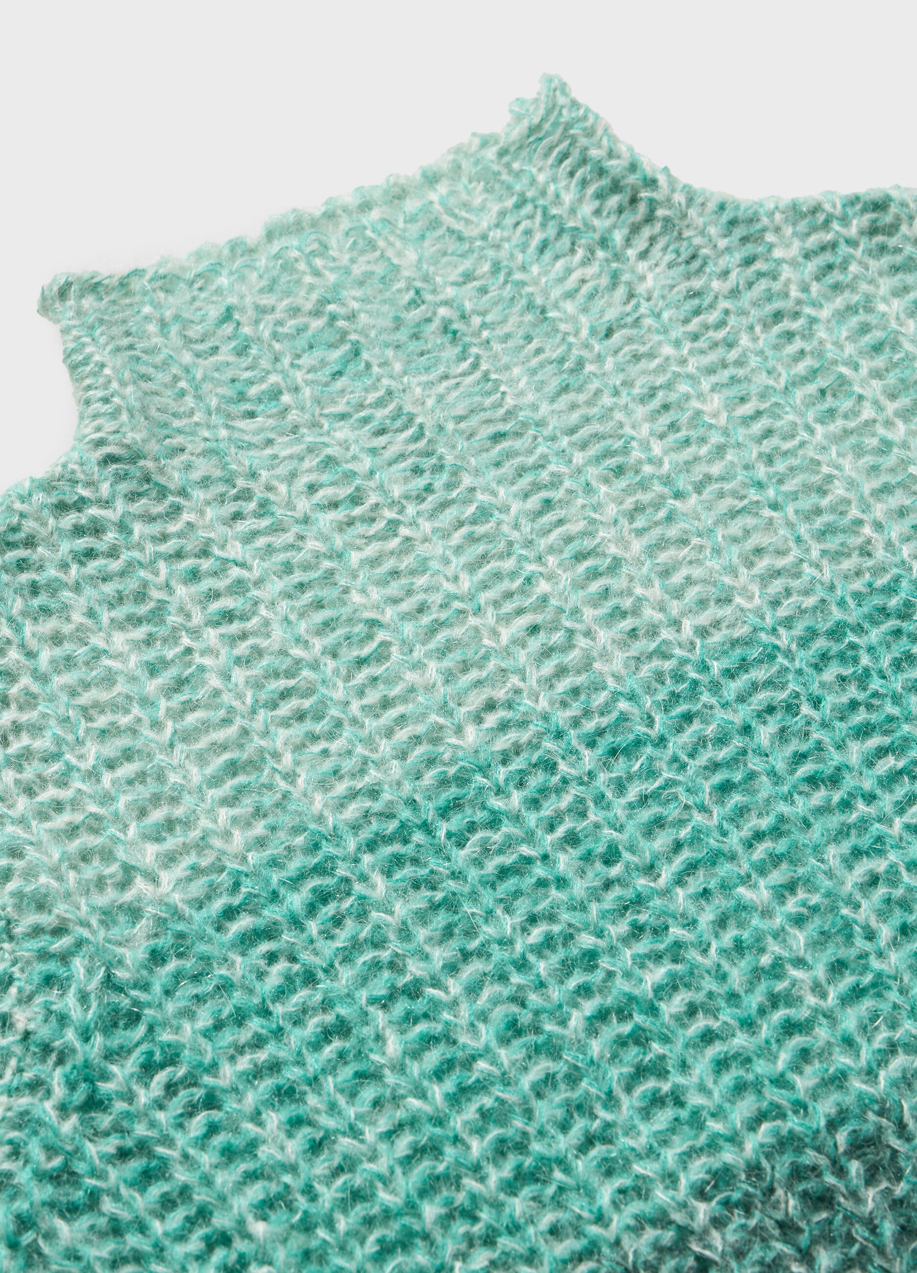 Turtle-neck sweater in mohair blend mélange 