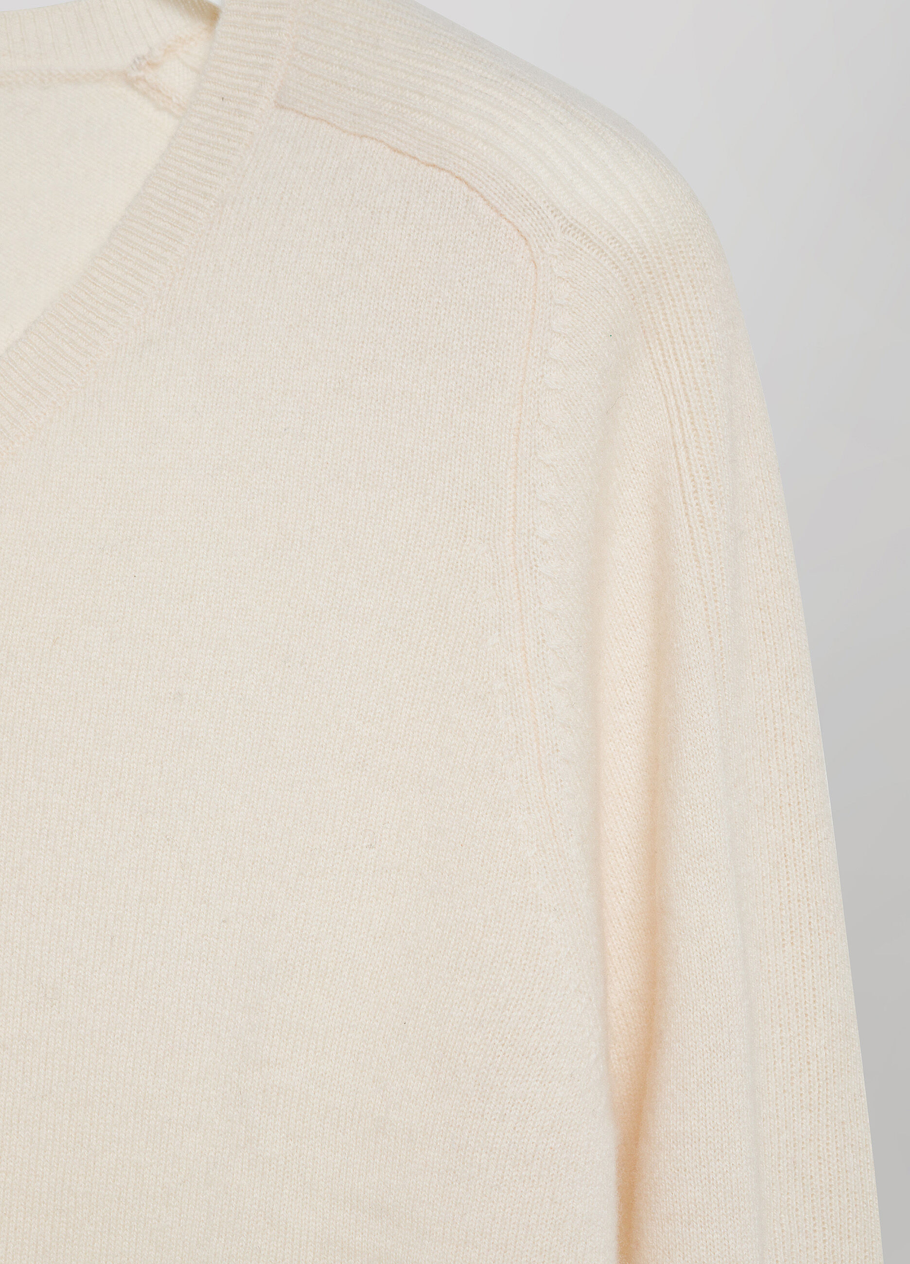 White cashmere blend tricot sweater