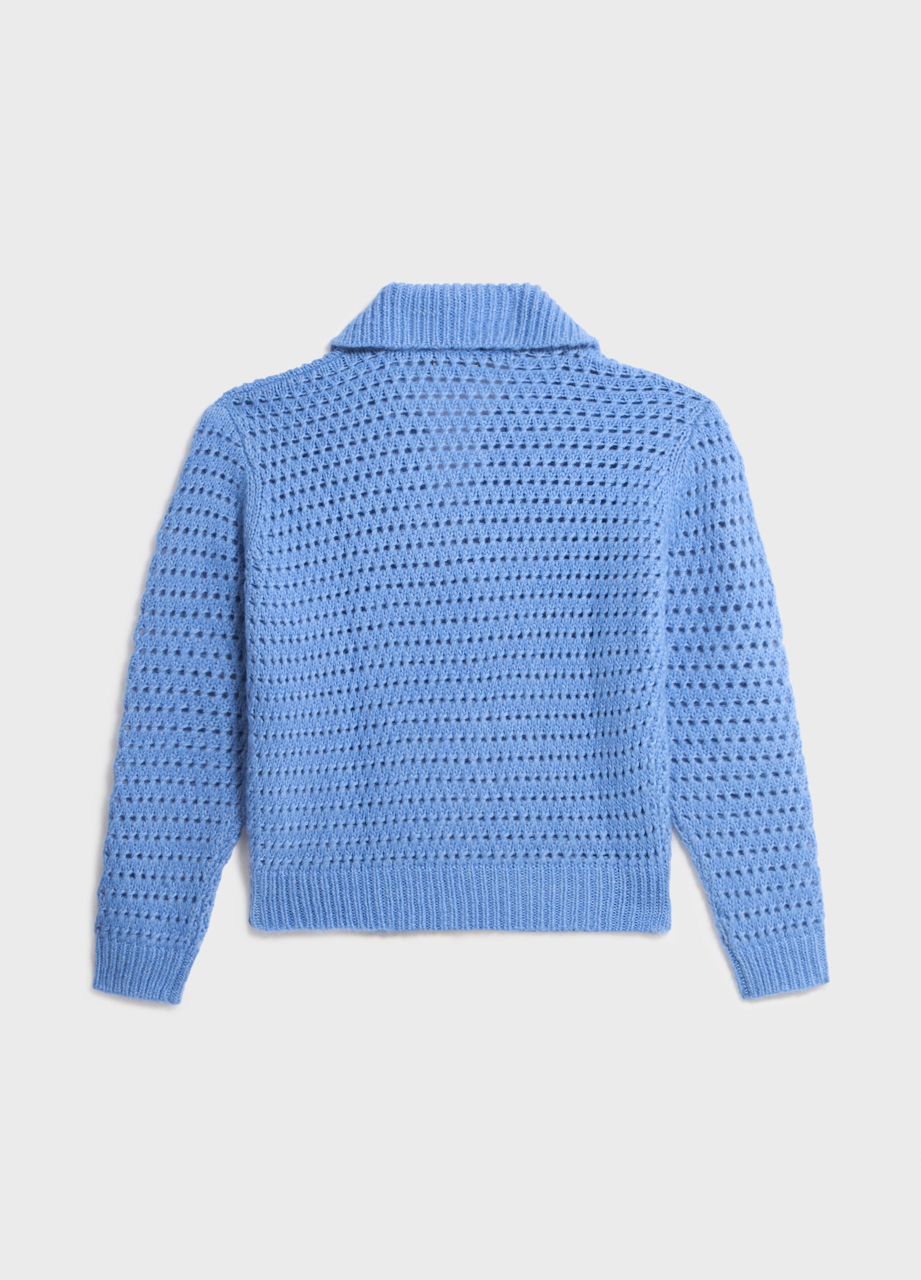 Polo shirt in alpaca, wool and cotton blend