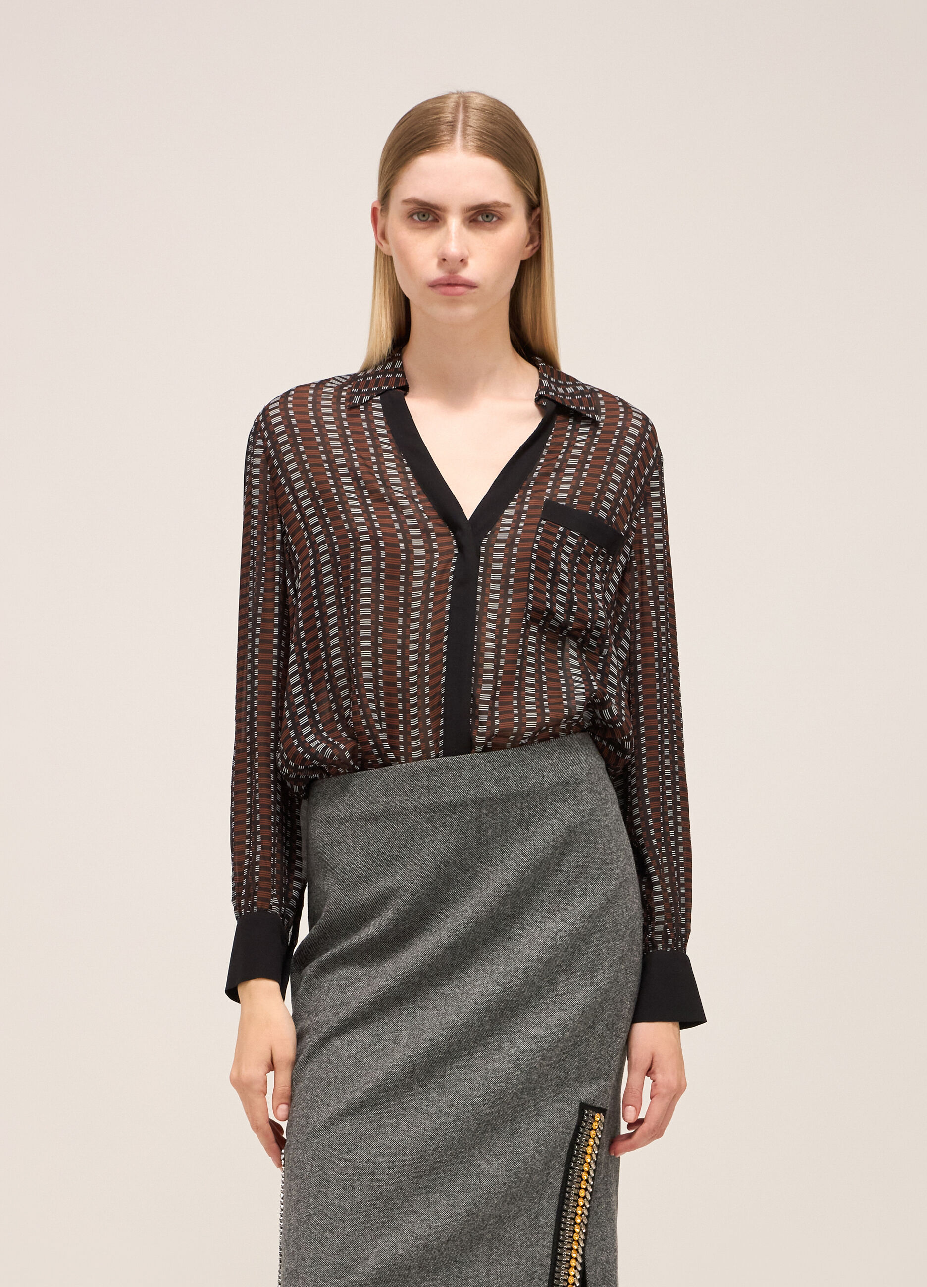 Chemise en viscose imprim&eacute;e