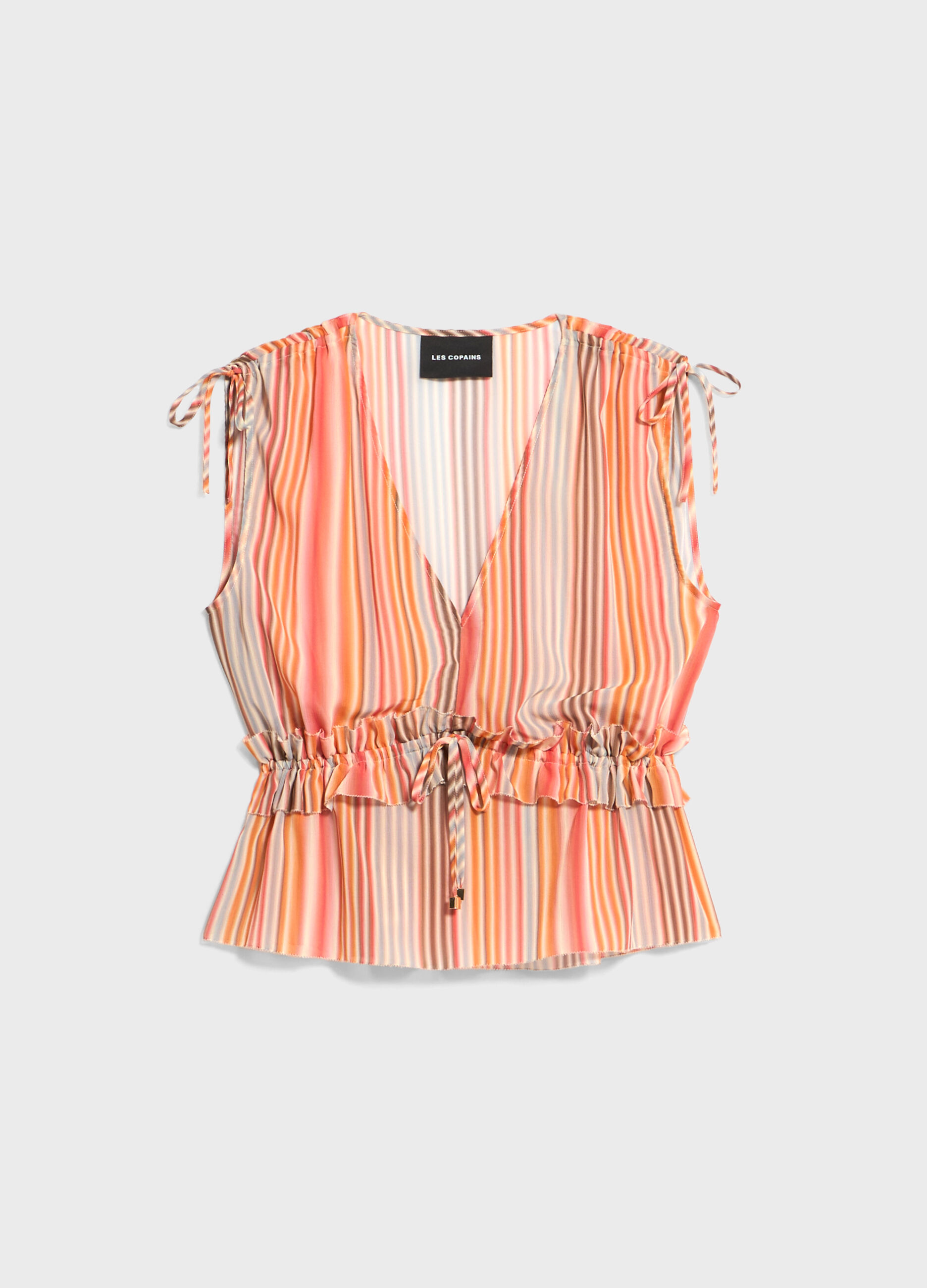 Striped top with V neck_4