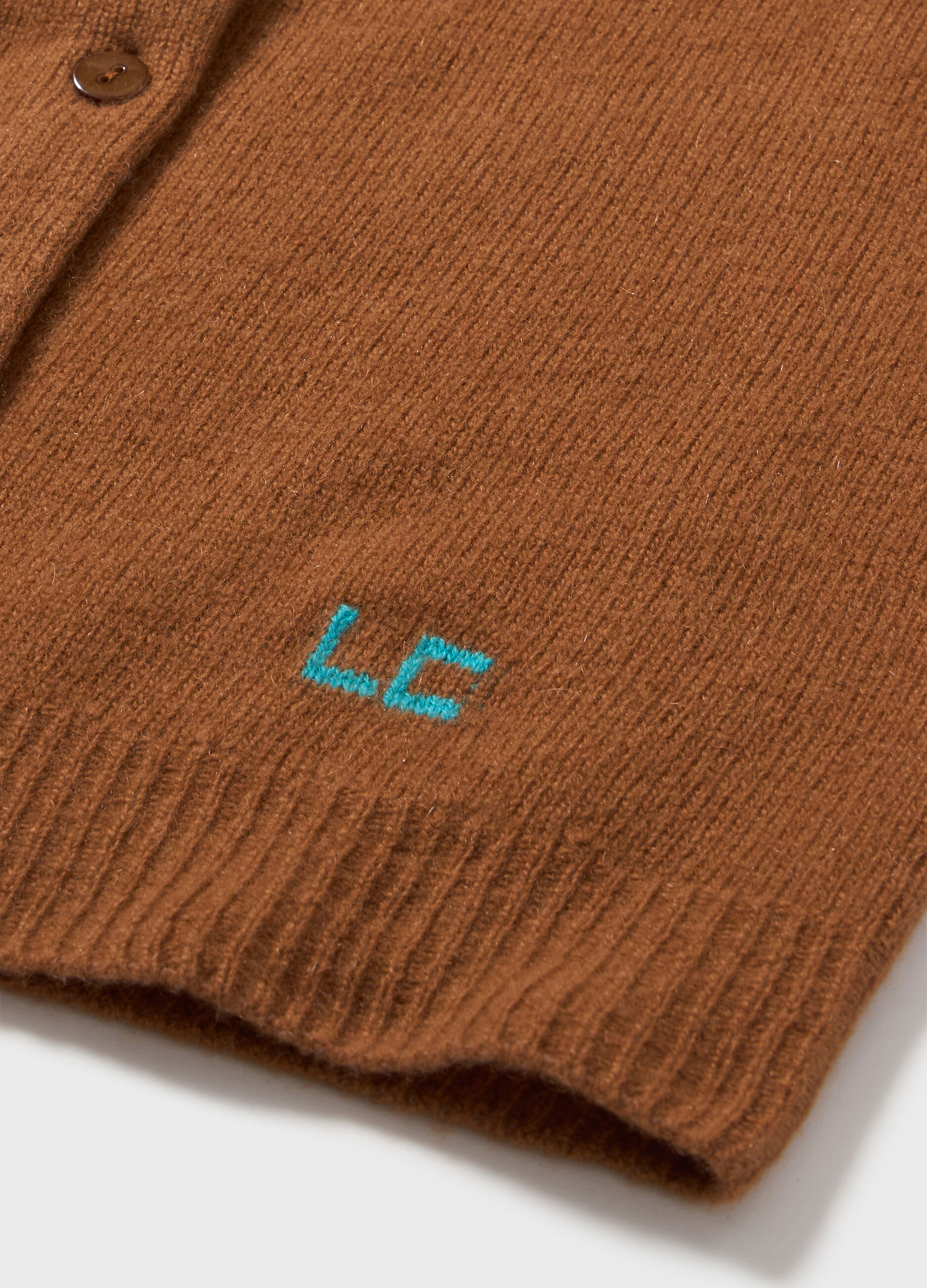 Knitted cardigan in cashmere and merino wool