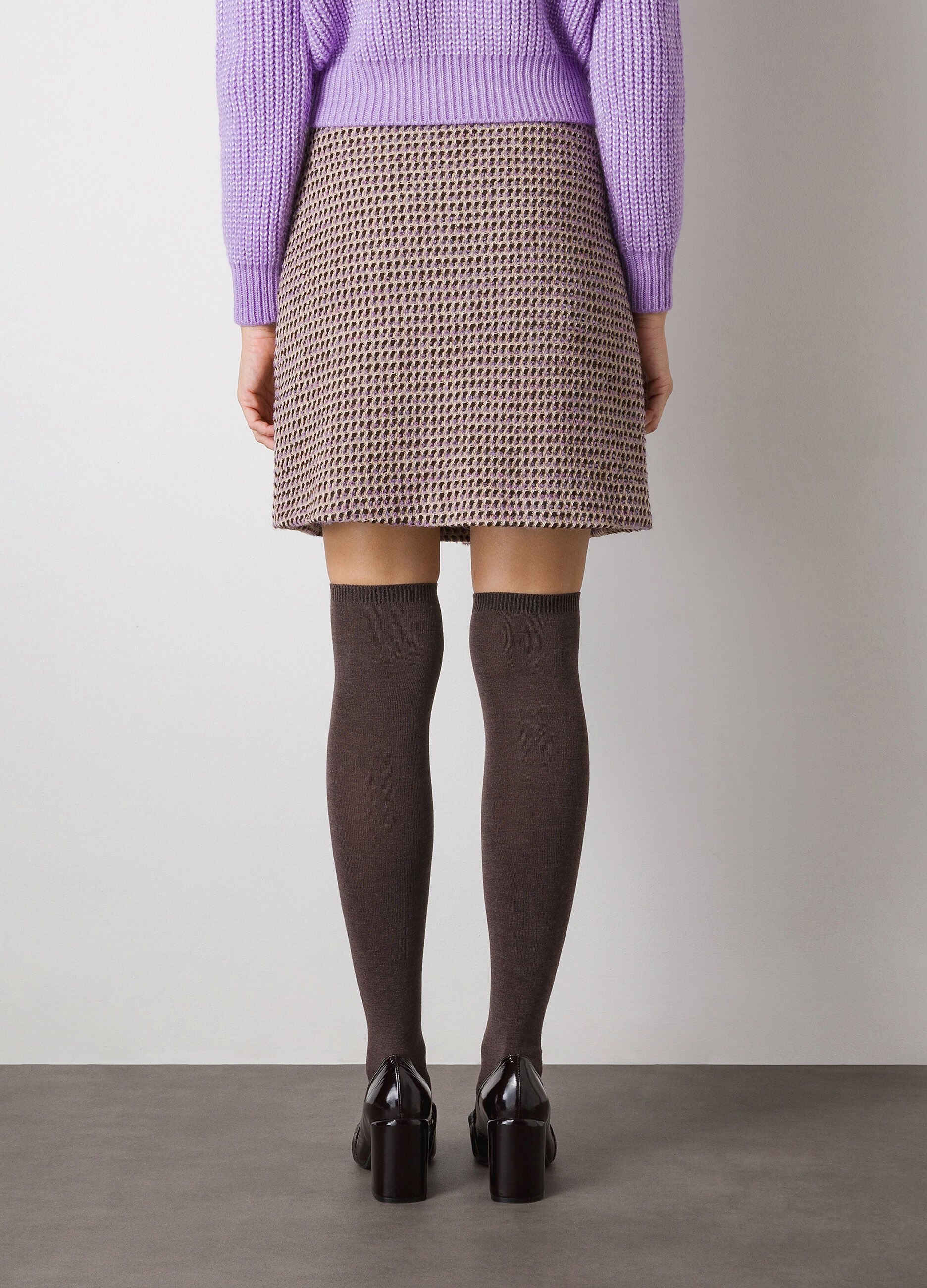 Multicolor wool blend mini skirt_1