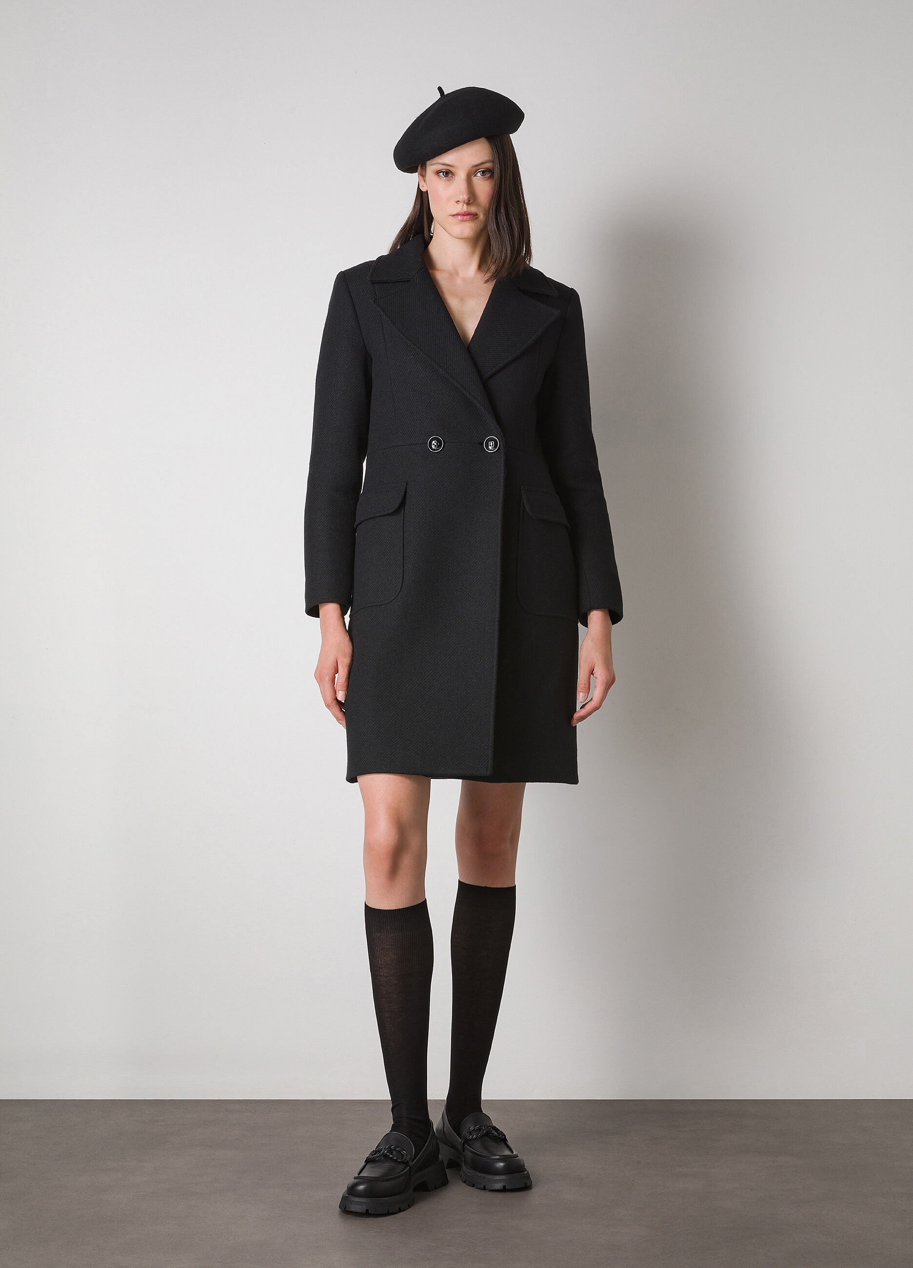 Wool-blend long coat _0