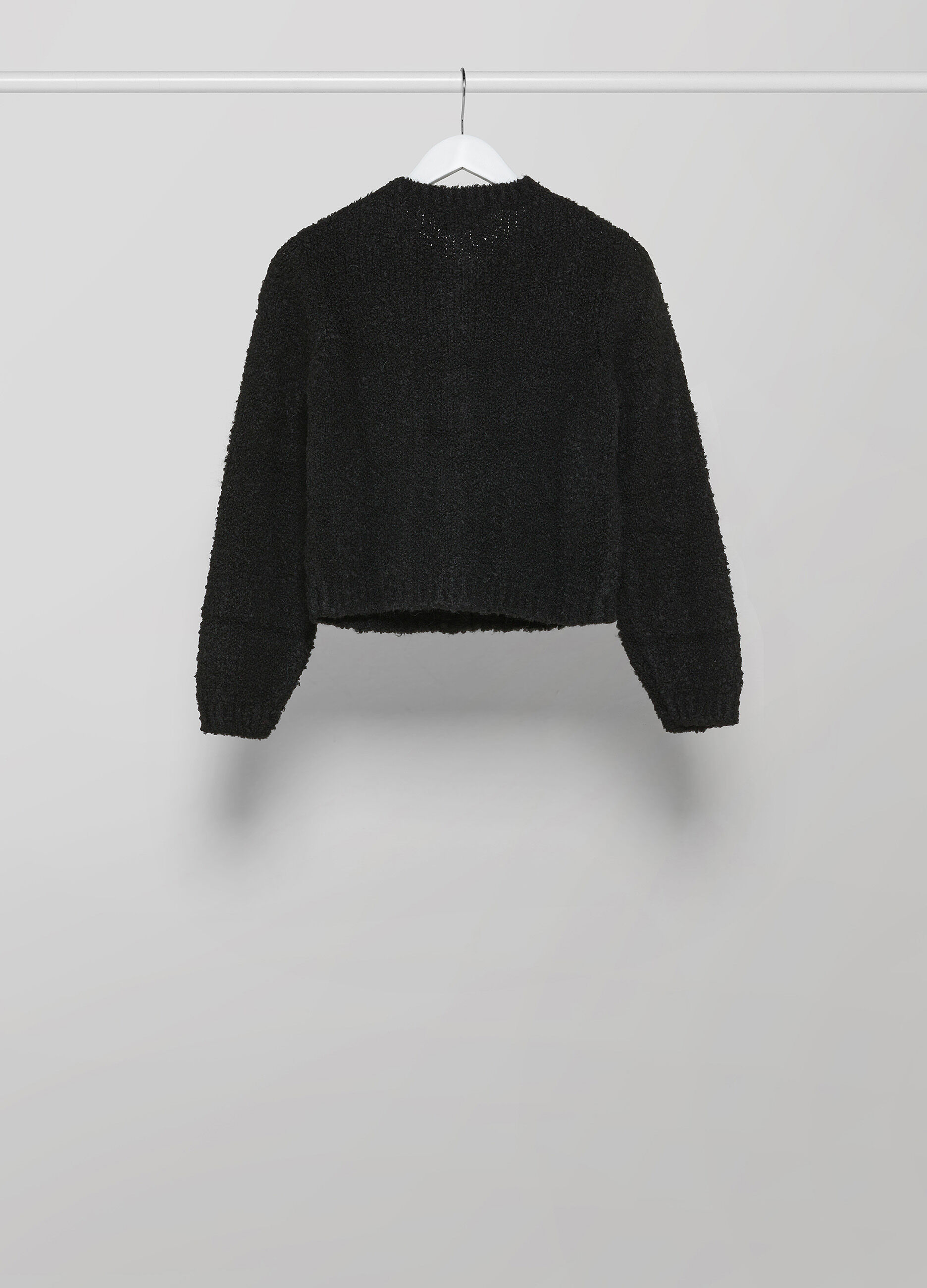 Cardigan noir en laine mélangée d’alpaca_5