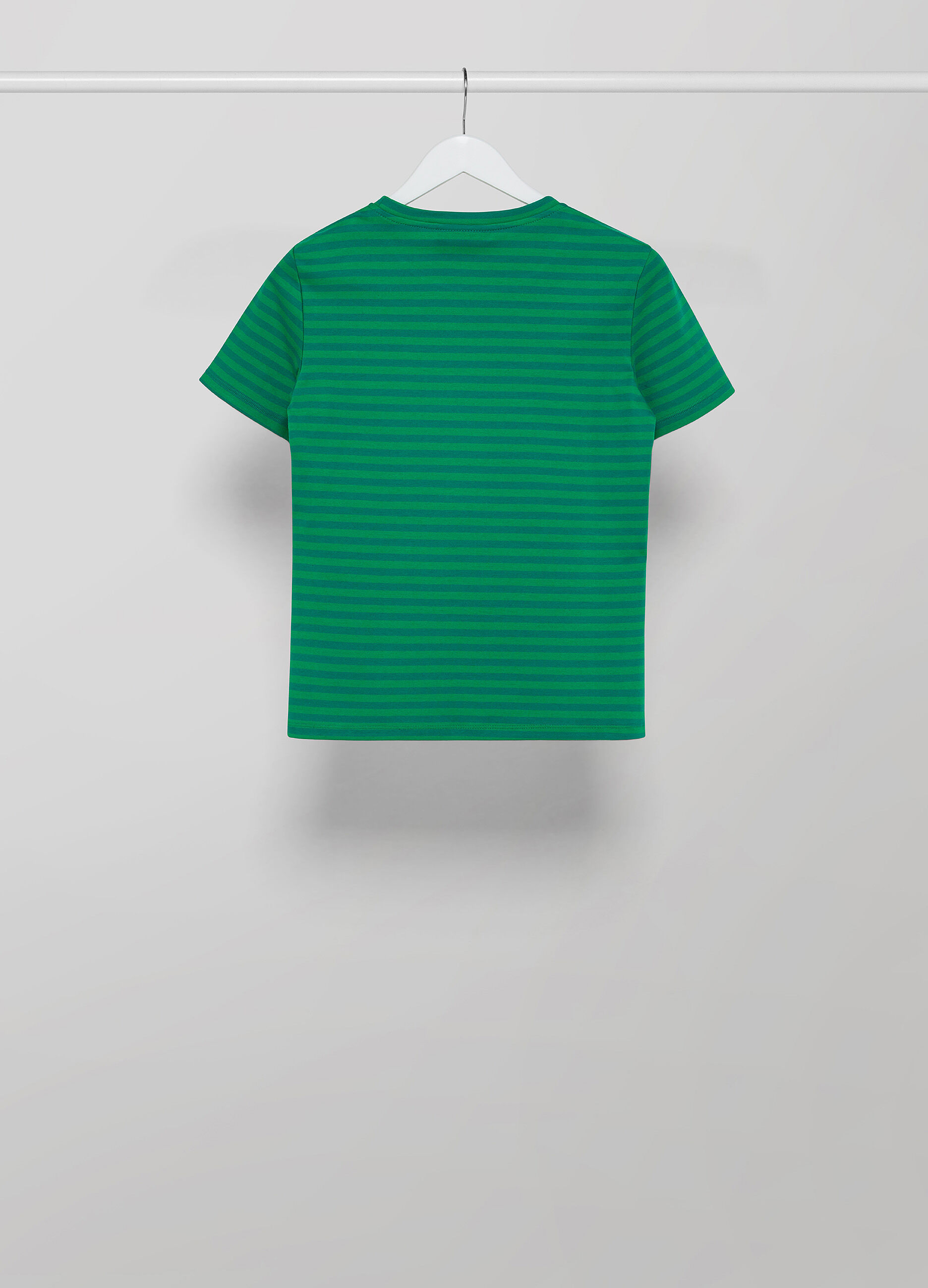 Green stripe 100% cotton T-shirt_5
