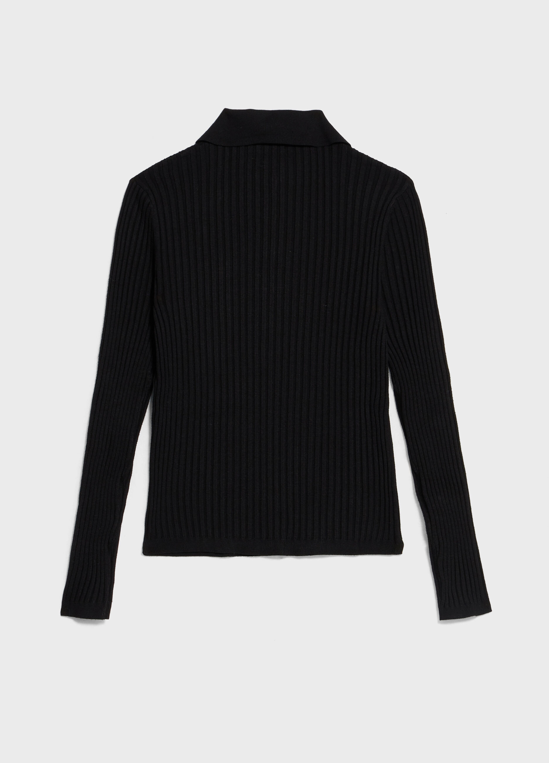 Polo shirt in ribbed viscose