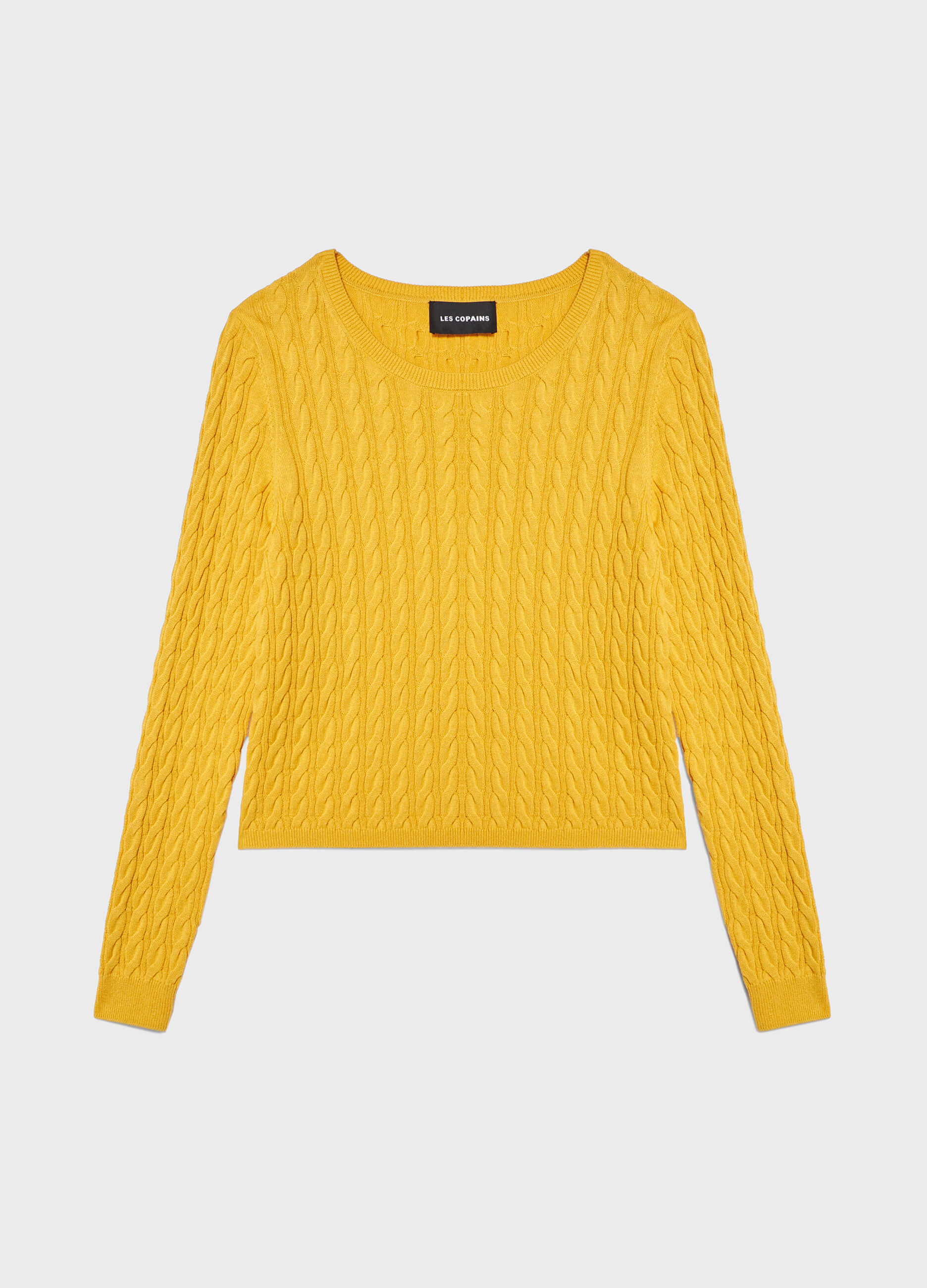 Yellow cotton and silk tricot sweater_4