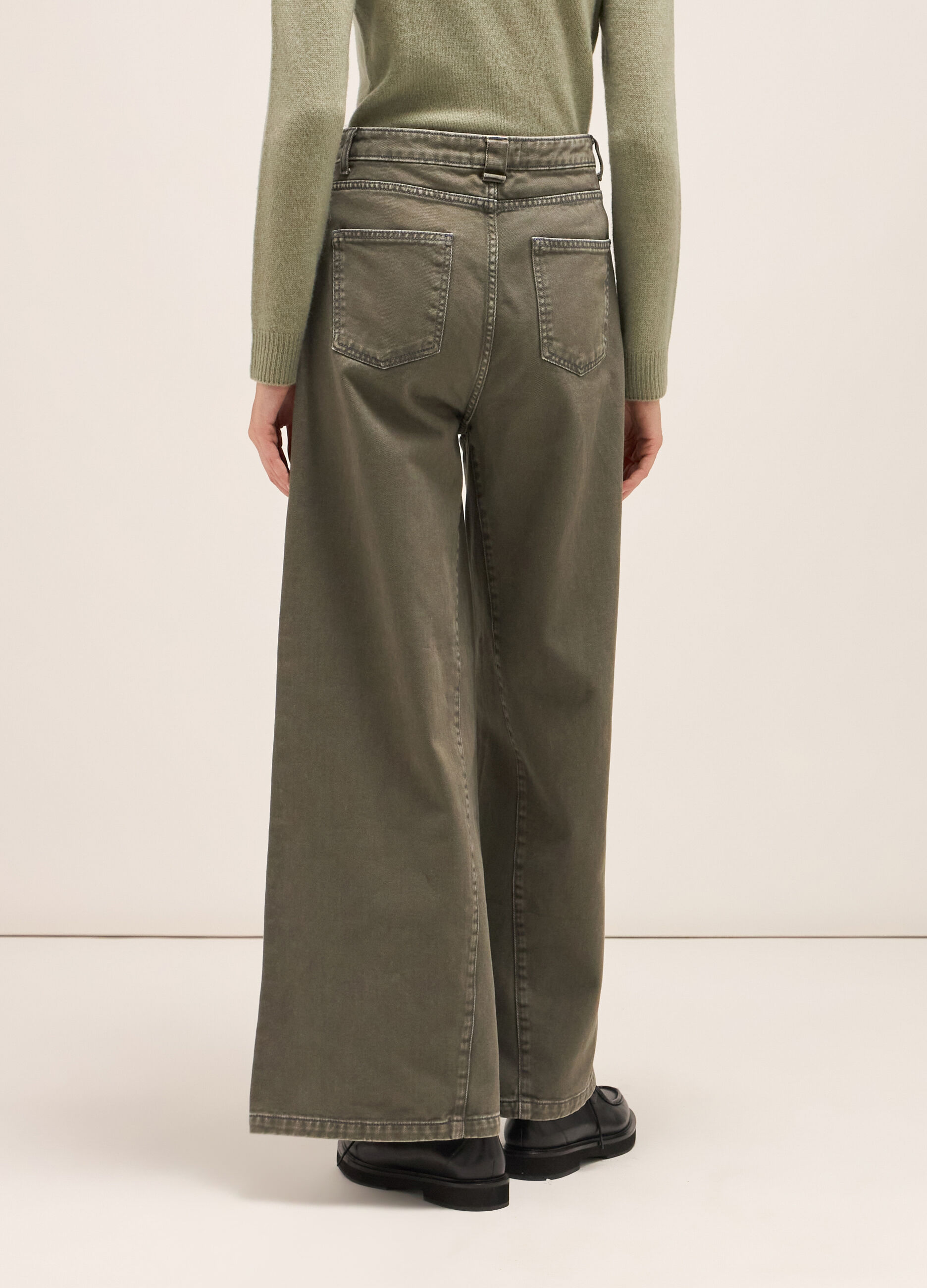 Wide-leg trousers in denim