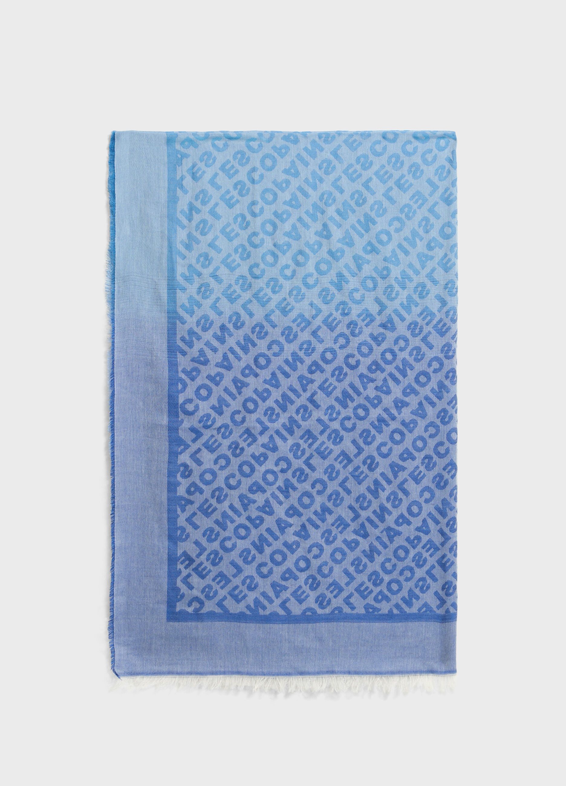 Scarf with jacquard-effect lettering