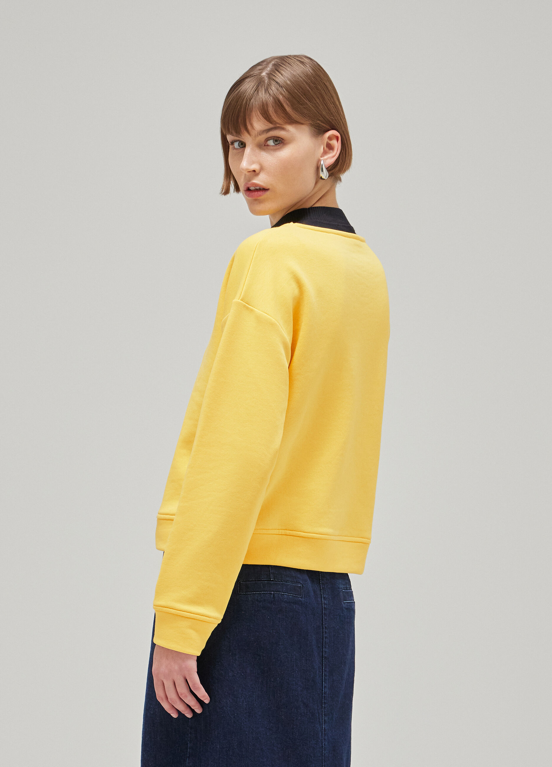 Yellow pure cotton sweatshirt_2