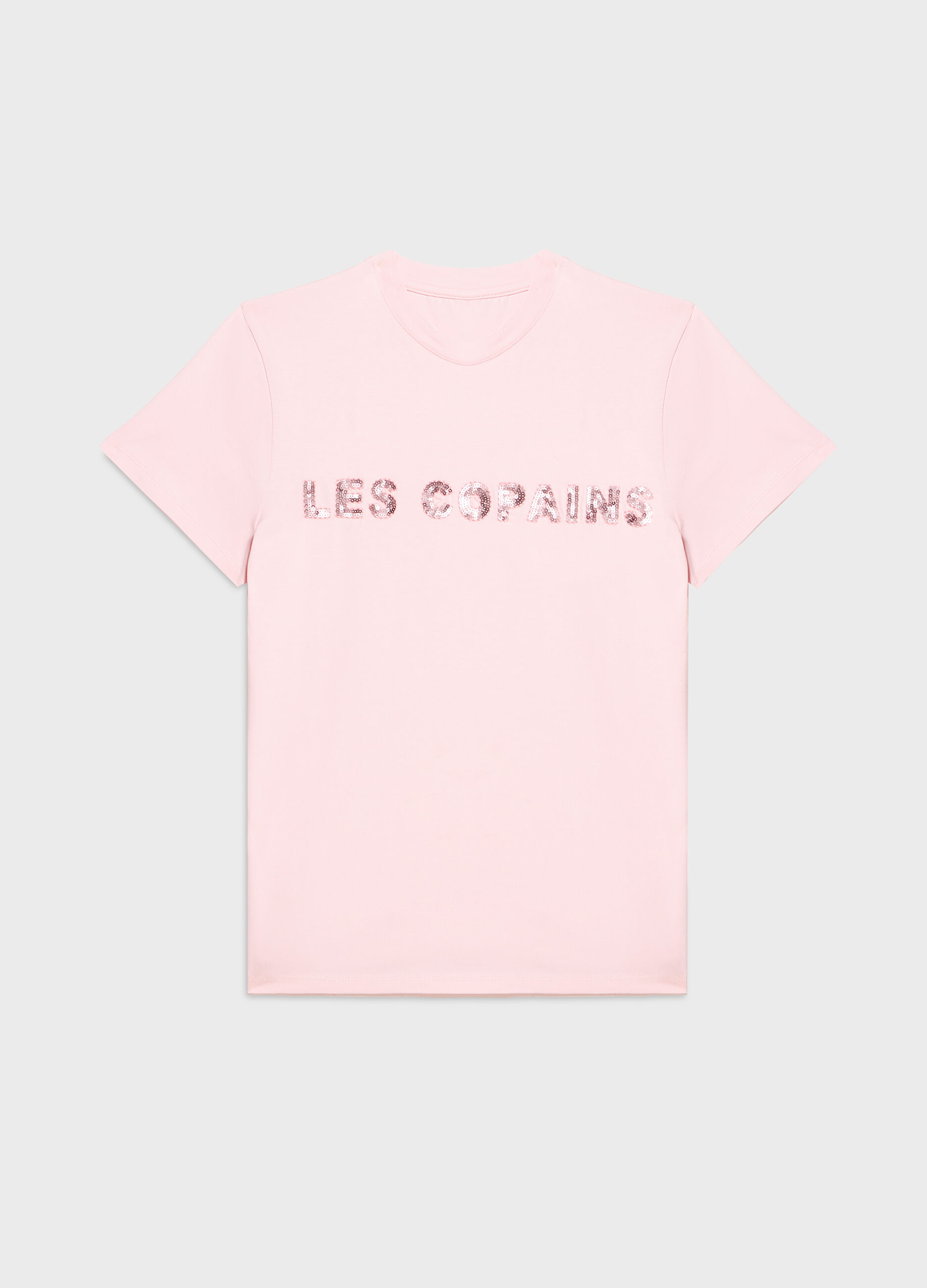 Pink half-sleeve T-shirt in stretch cotton_4