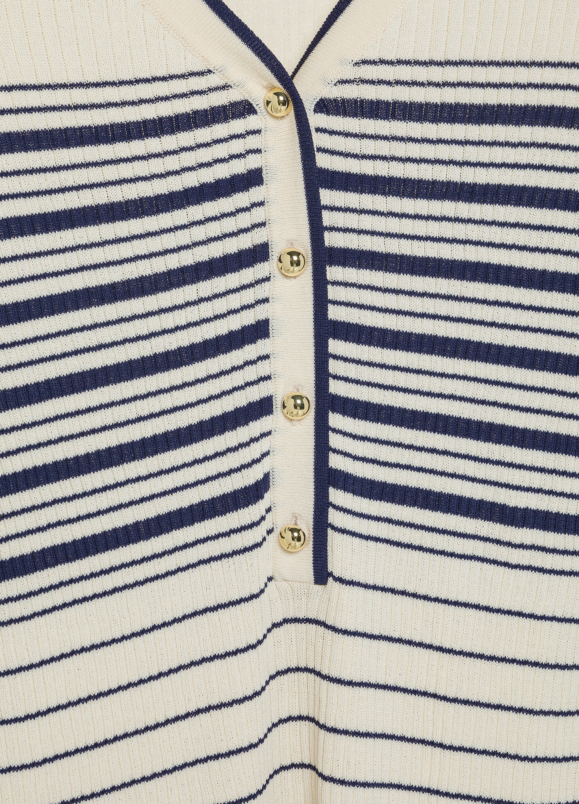 Striped ribbed tricot with buttons