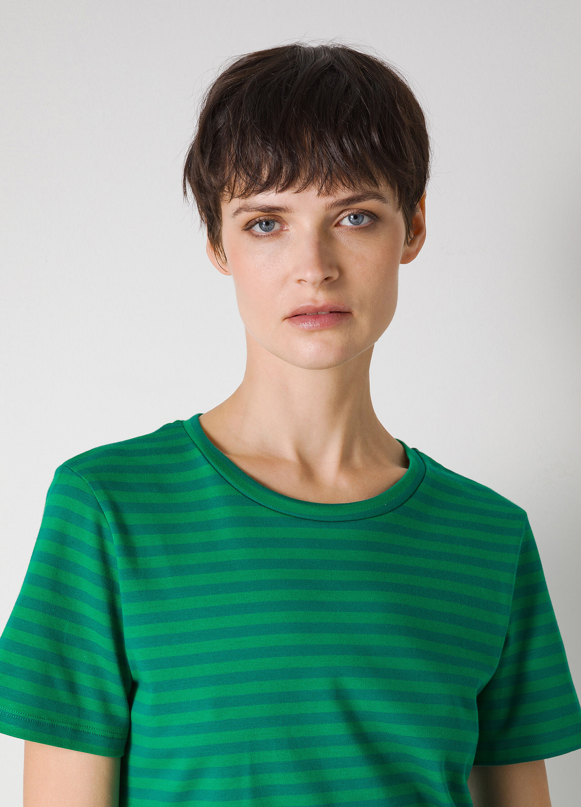 Green stripe 100% cotton T-shirt_2