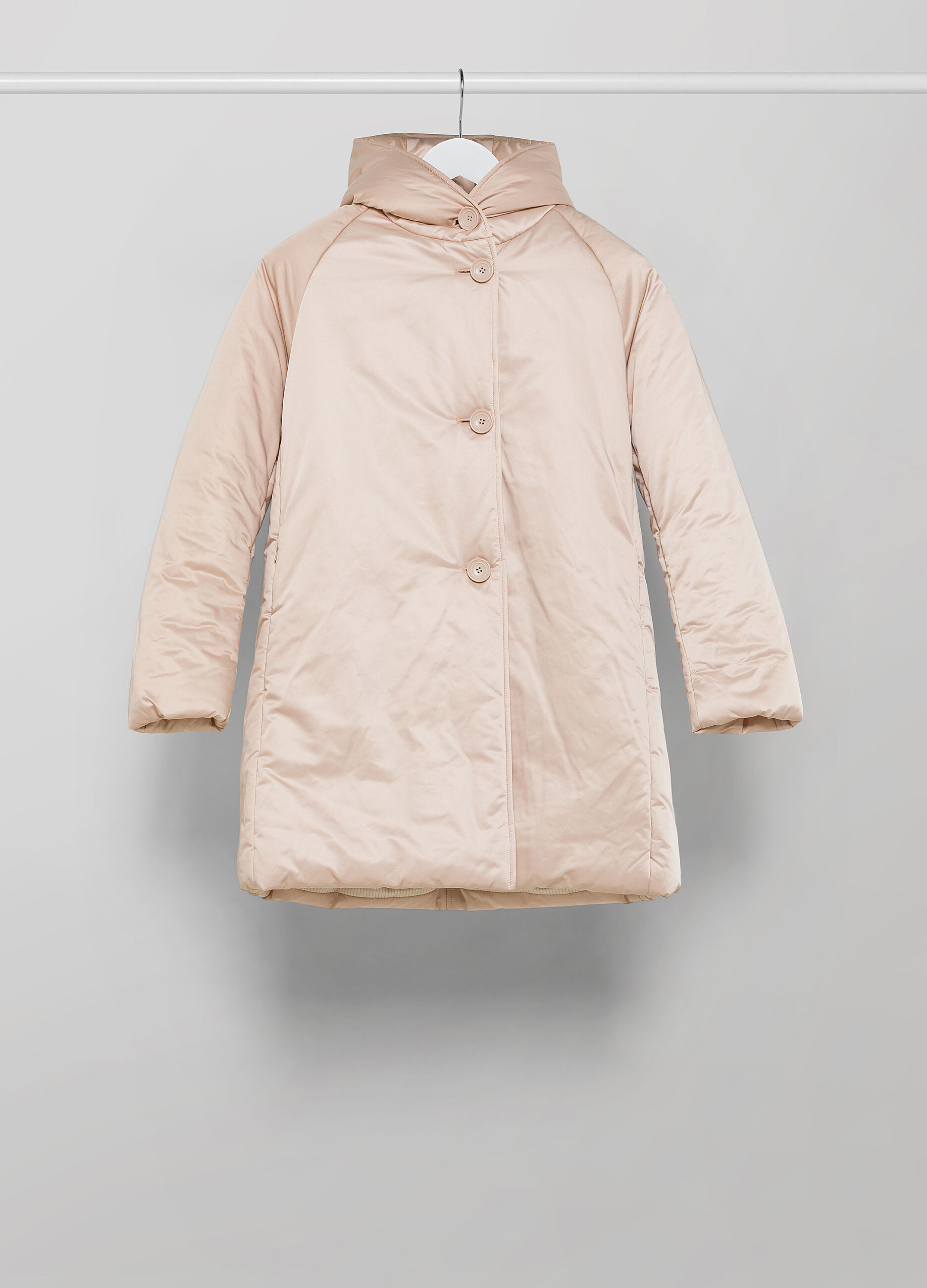 Satin-effect down jacket with hood_4