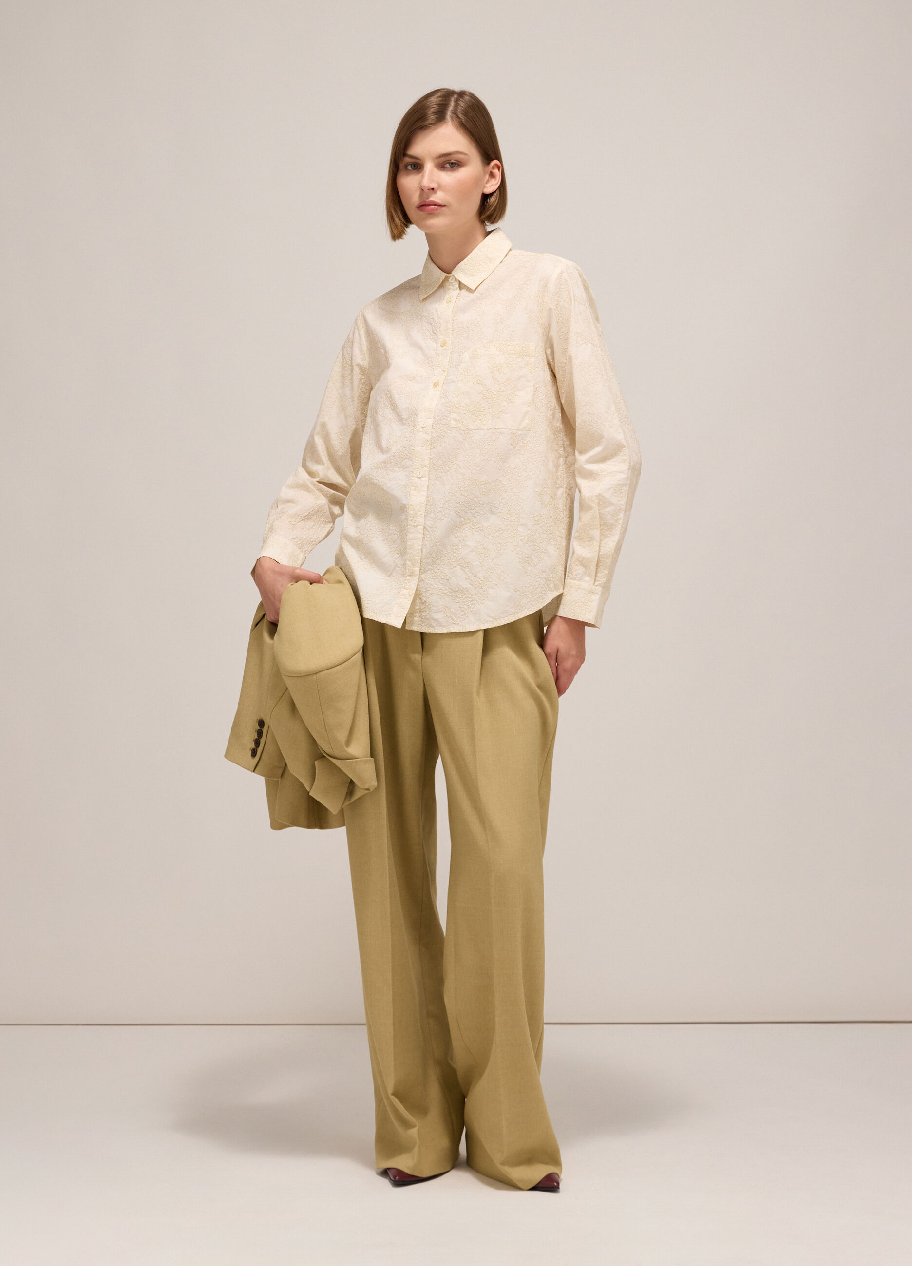 Shirt in embroidered cotton