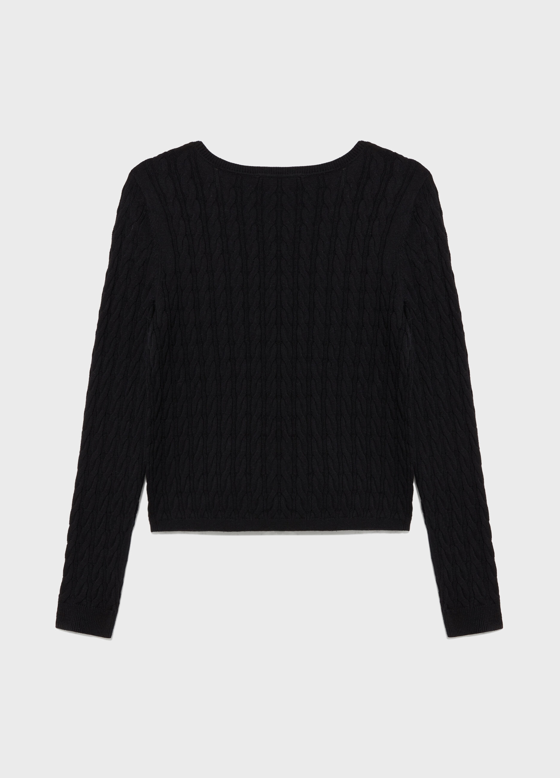 Black cotton and silk tricot sweater_5