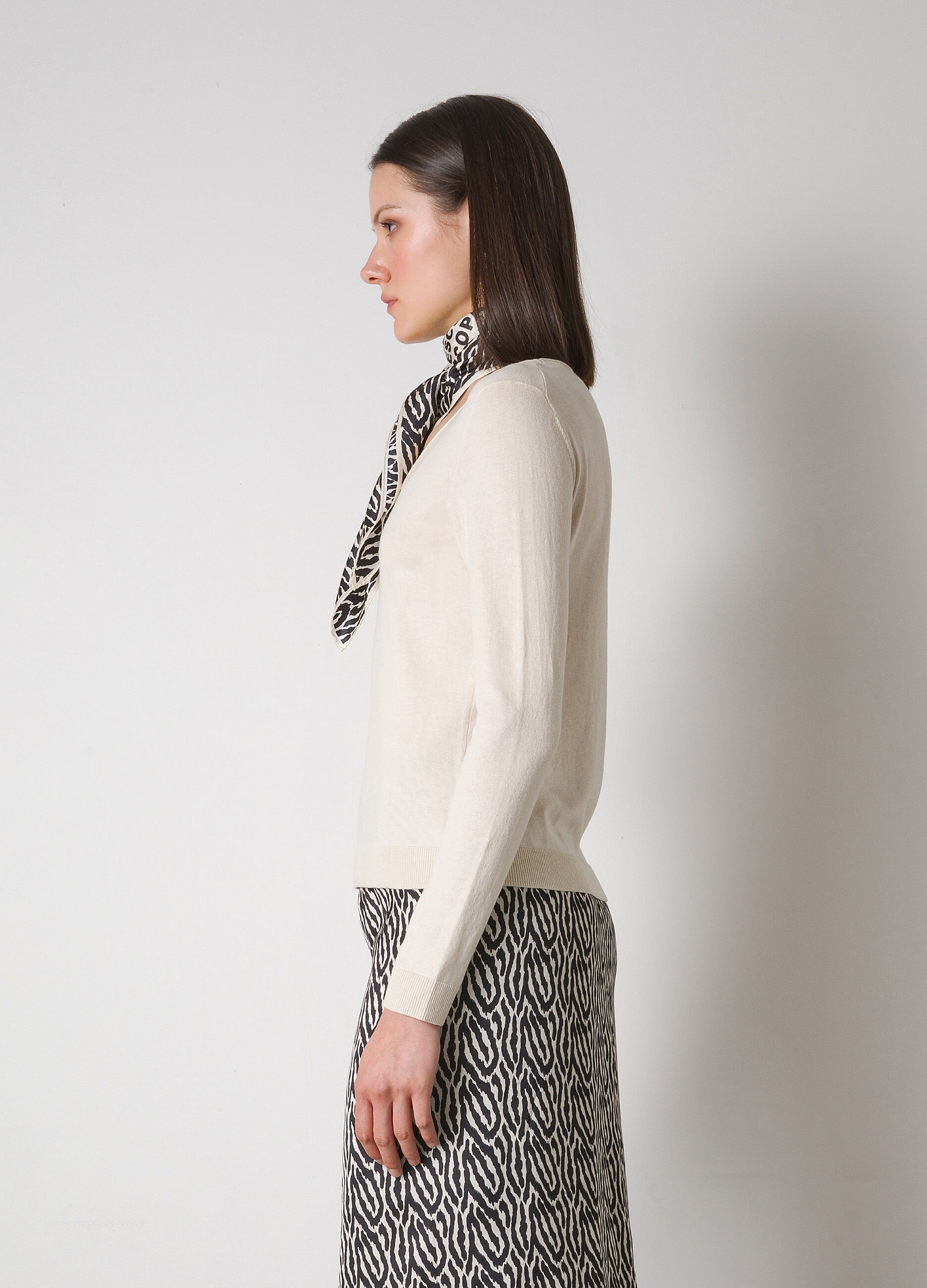 Round-neck silk-blend tricot