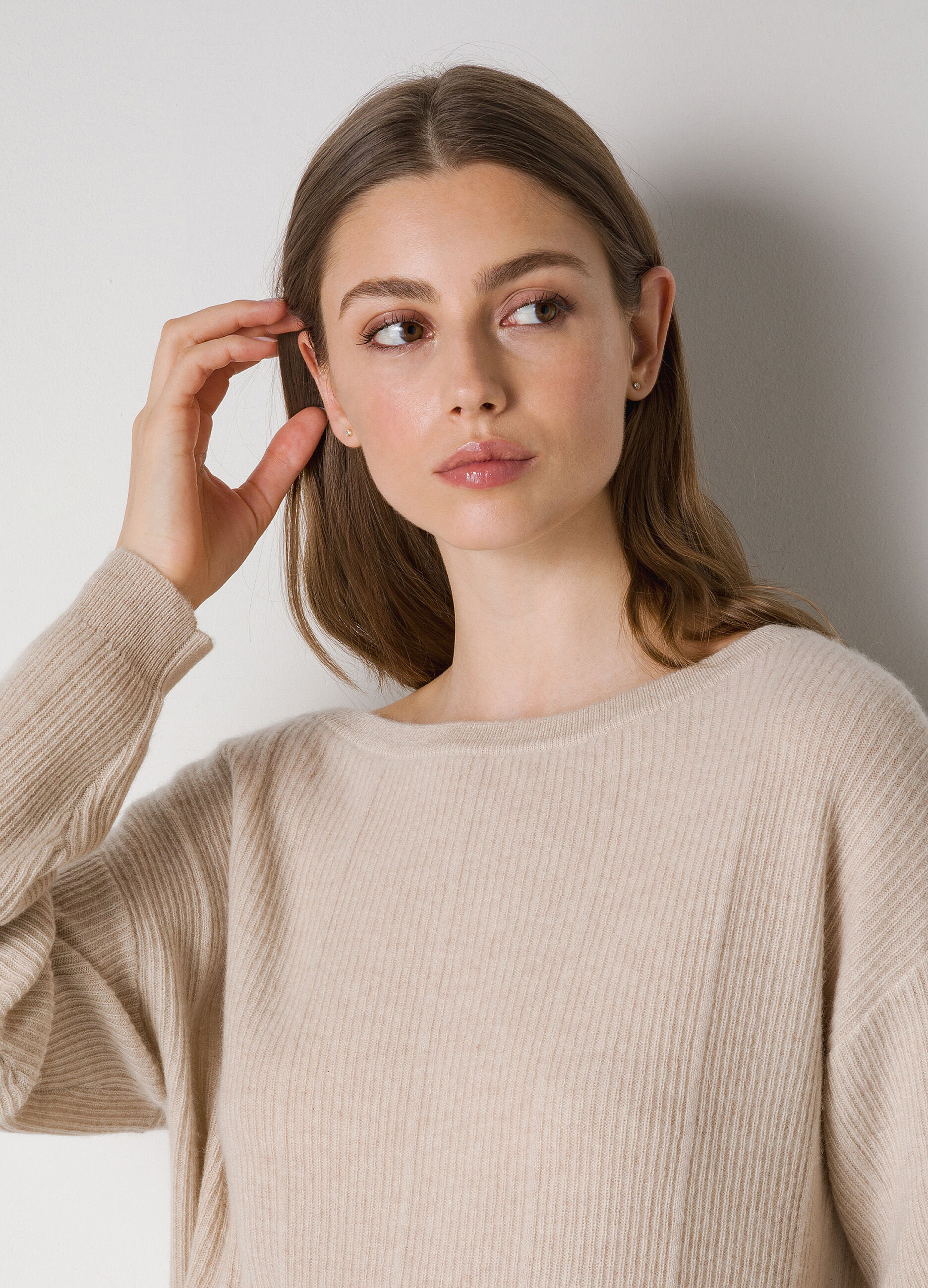 Pure cashmere tricot pullover 