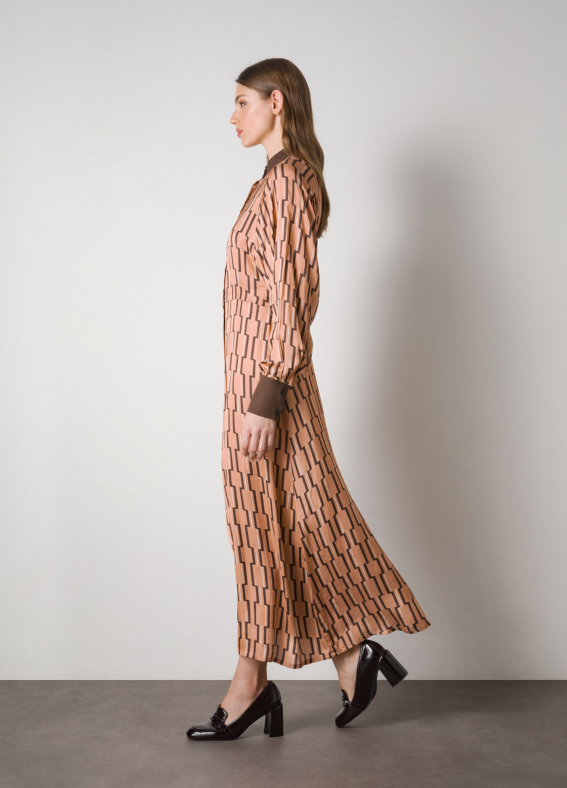 Long dress with geometric pattern