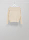 White cream off the shoulder wool and alpaca blend tricot top _5