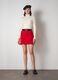 Merino wool blend tricot miniskirt_0