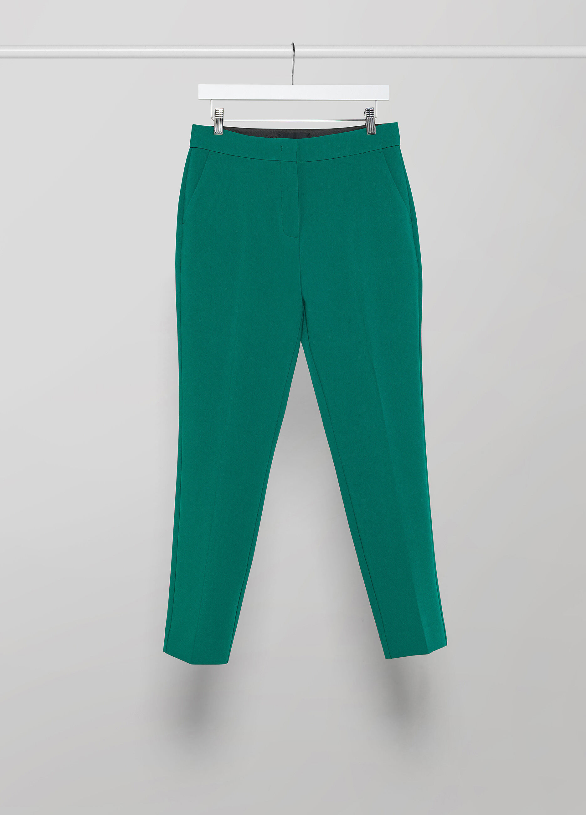 High-waisted stretch fabric trousers_4