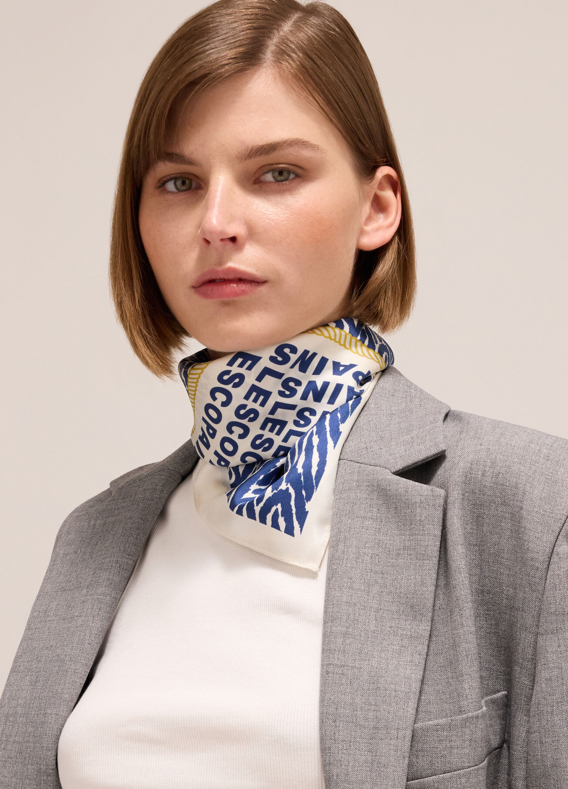 Silk foulard with print
