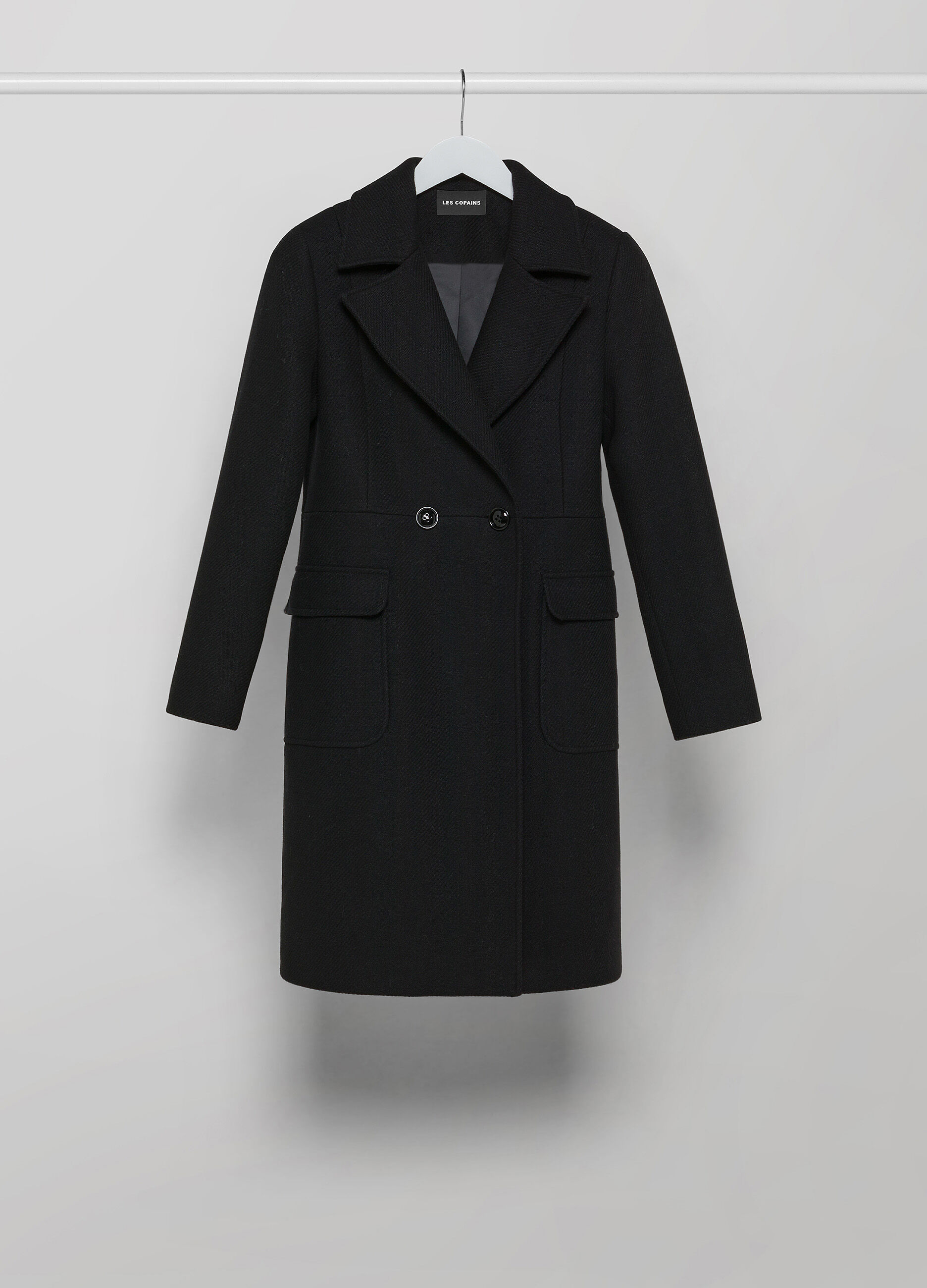 Wool-blend long coat 