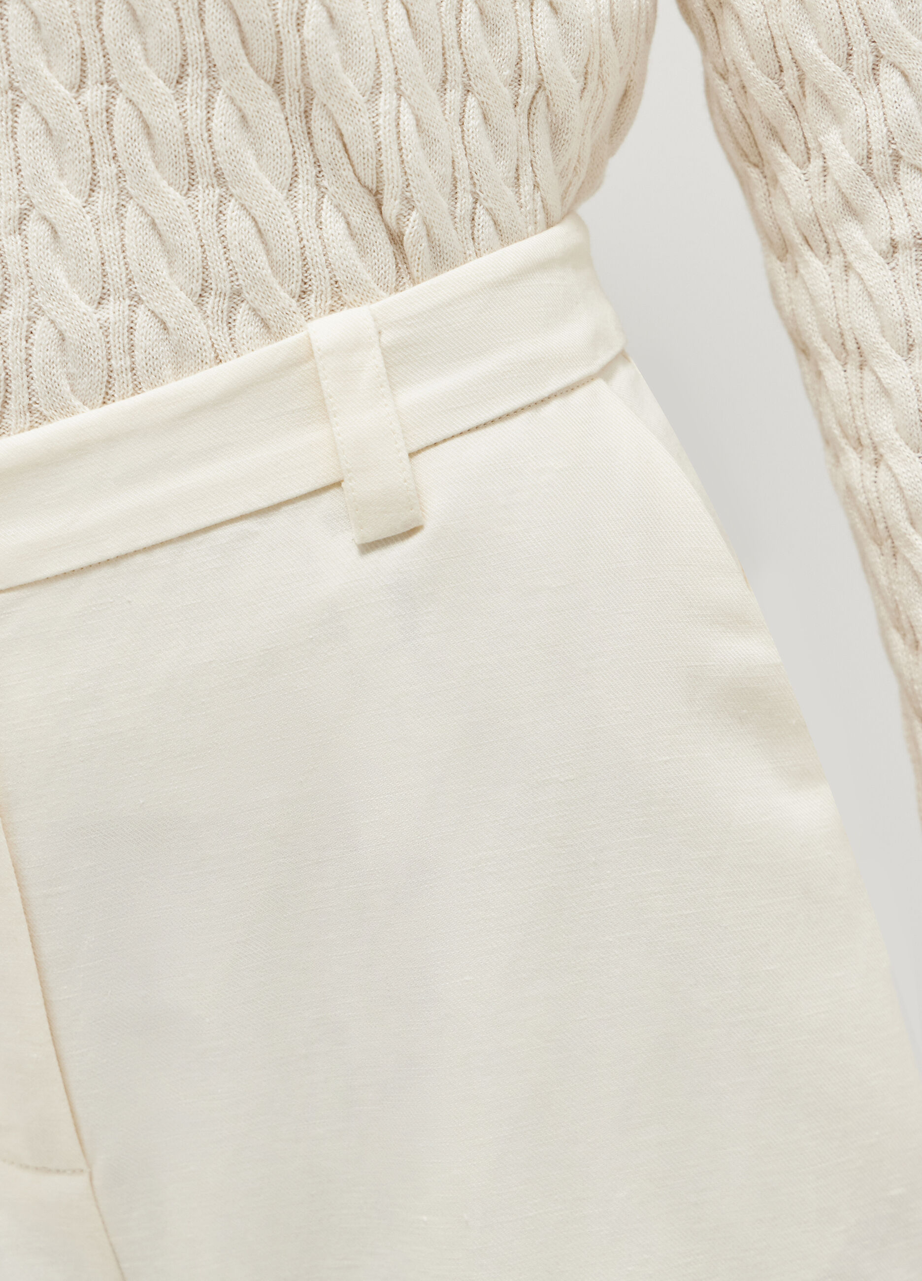 Linen, cotton and viscose palazzo trousers