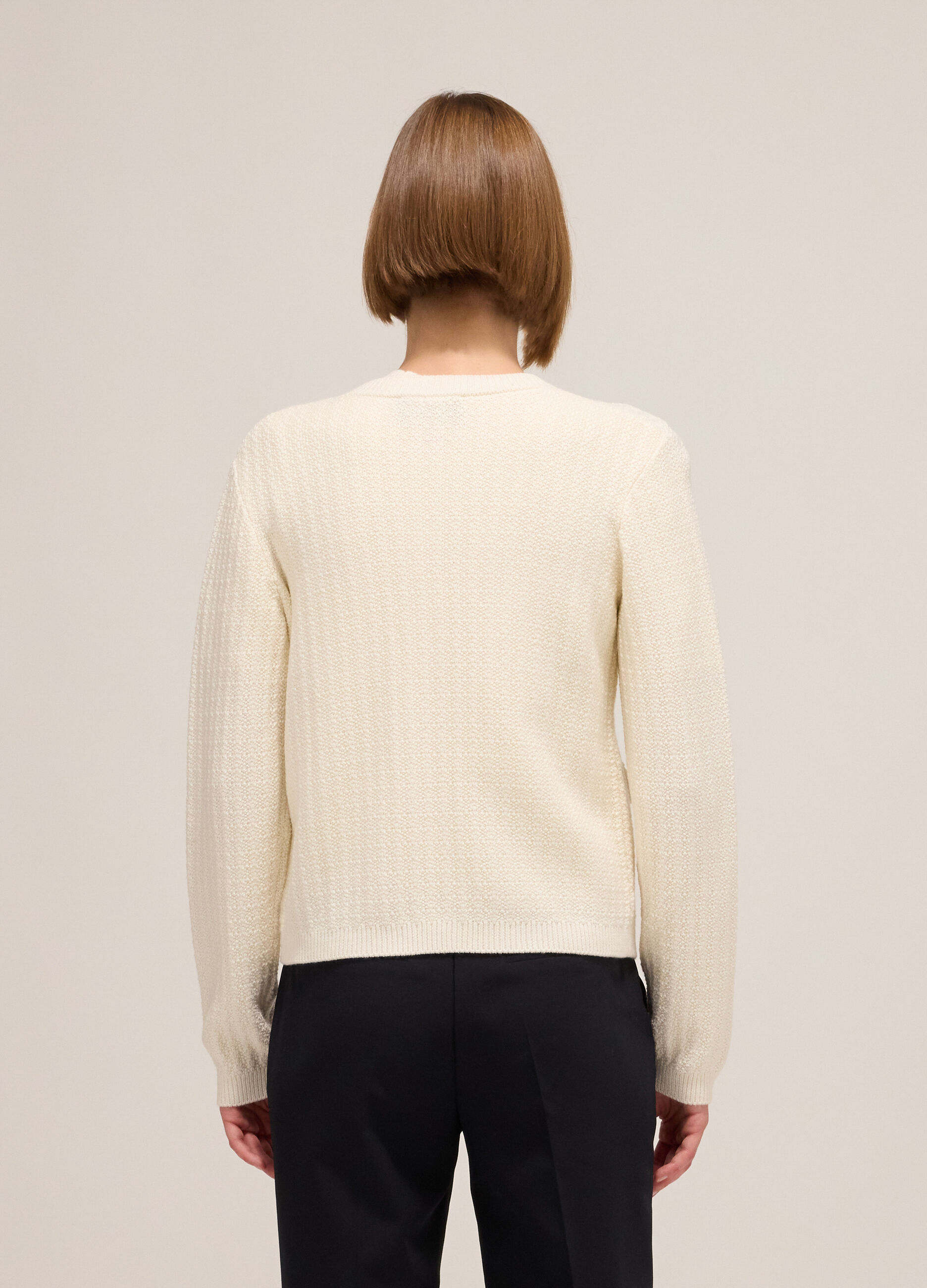 Bouclé-effect knitted cardigan