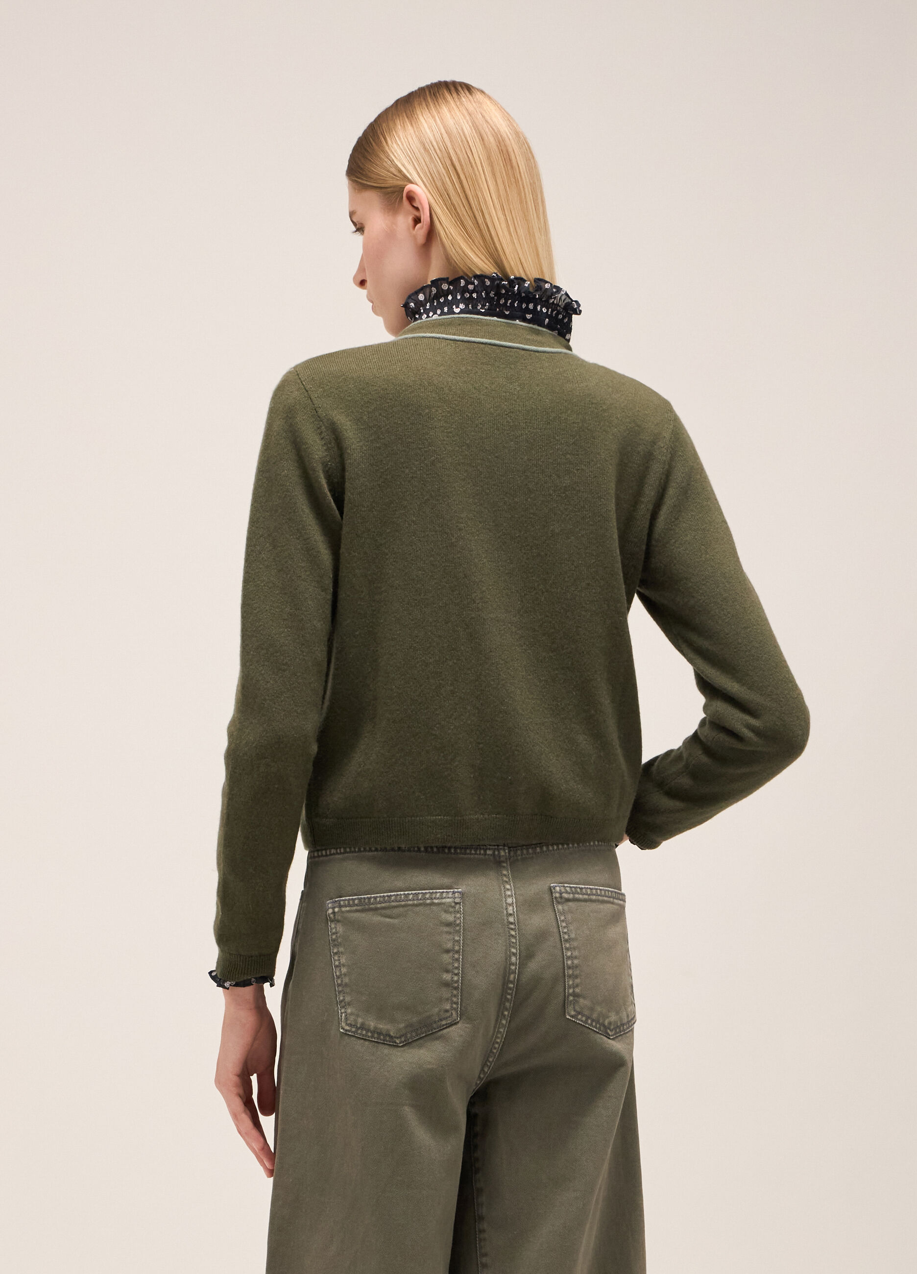 Cardigan tricot in lana e cashmere