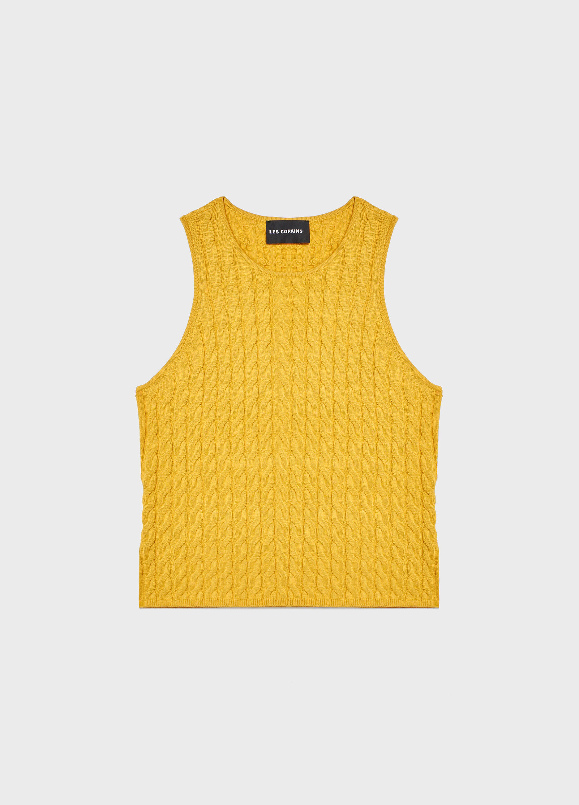 Yellow knit tank sales top