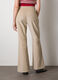 Beige Flare ribbed velvet trousers_1