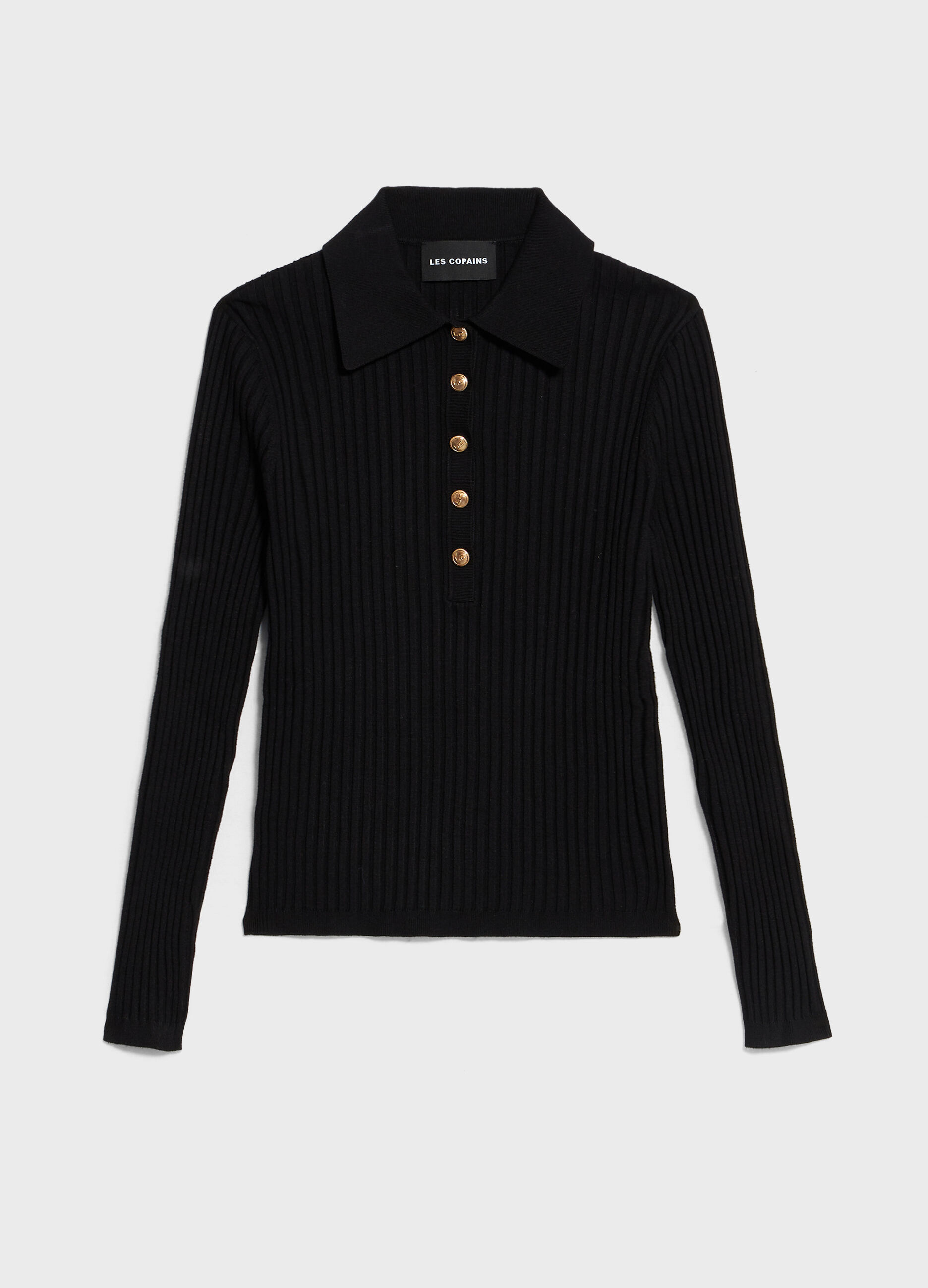 Polo shirt in ribbed viscose