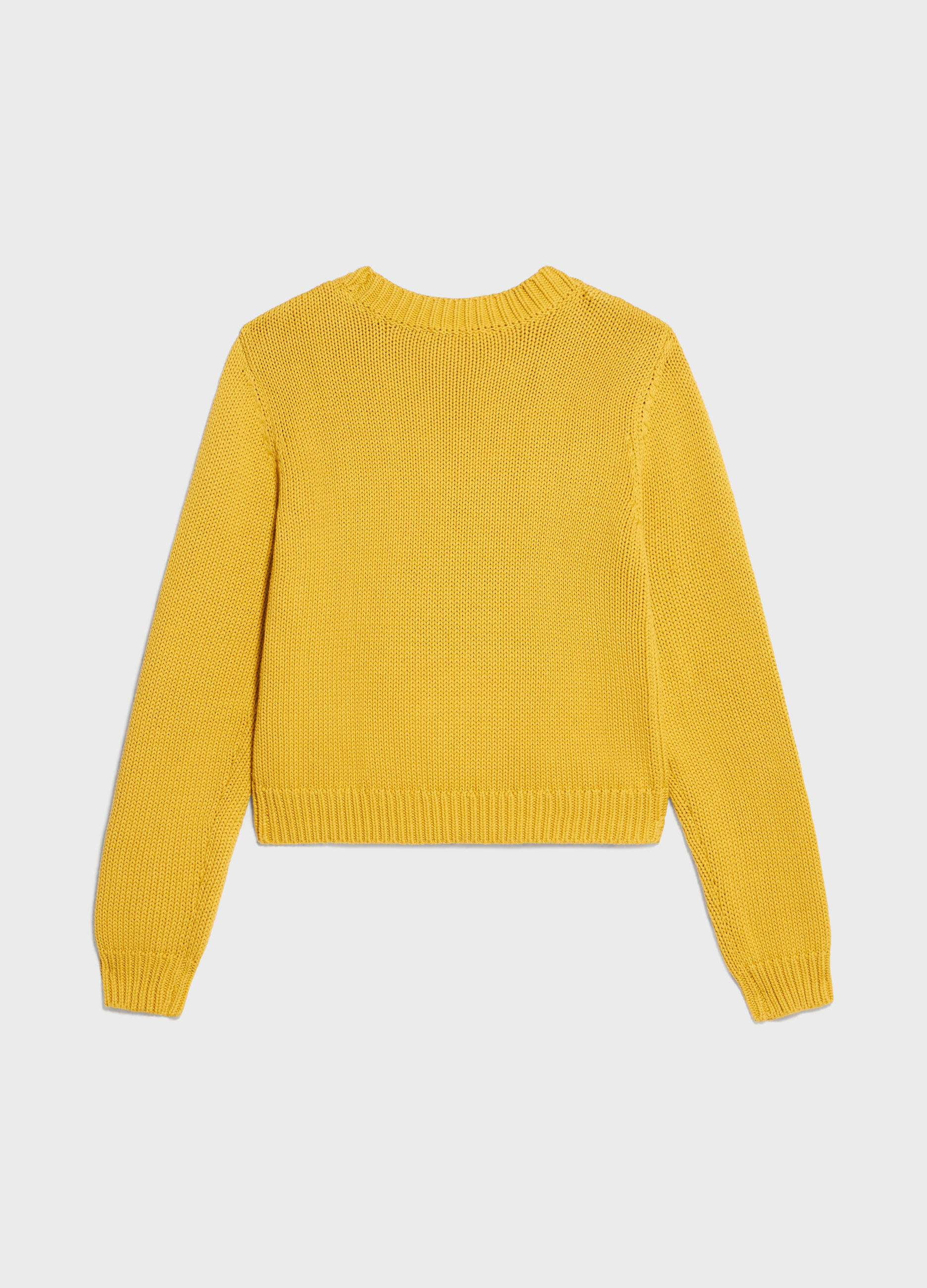 Yellow pure cotton tricot sweater_5