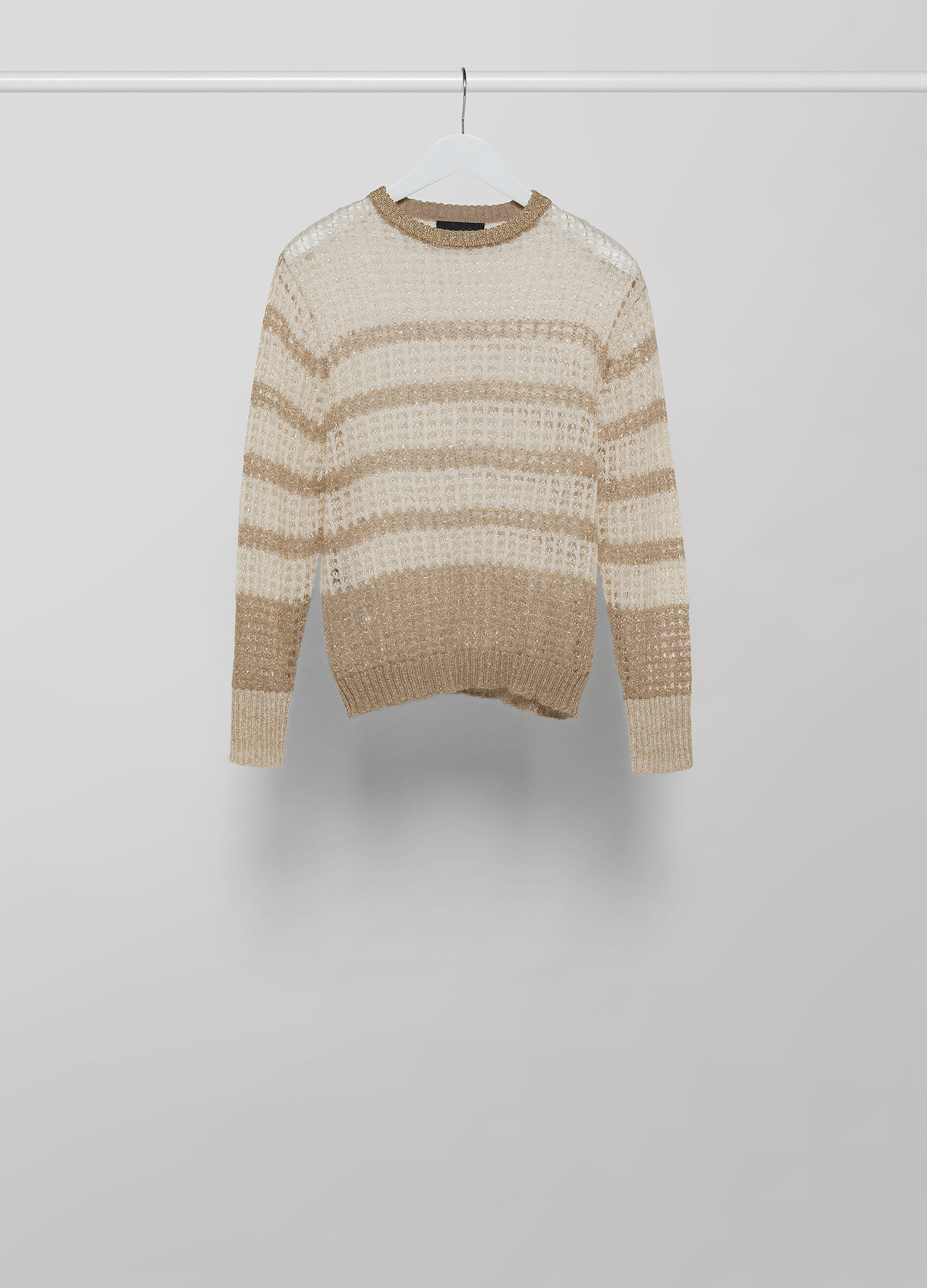 Striped mohair wool blend and lurex pullover_4