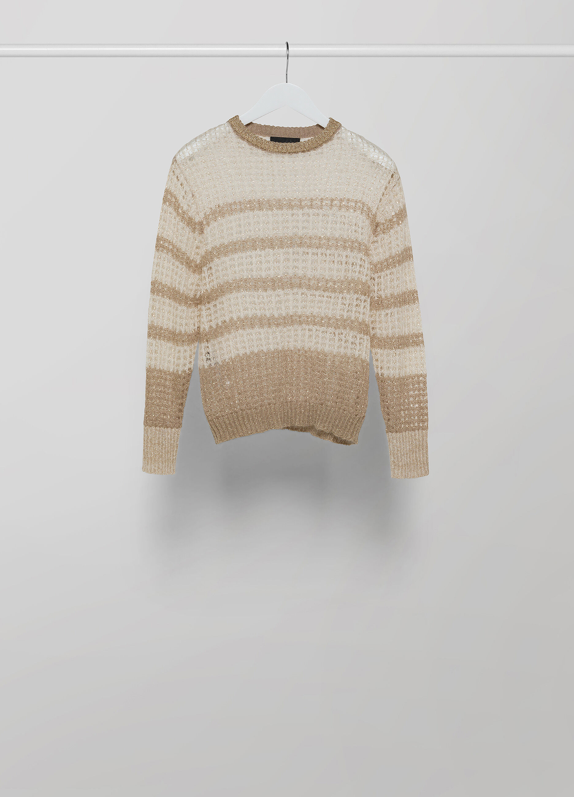 Striped mohair wool blend and lurex pullover