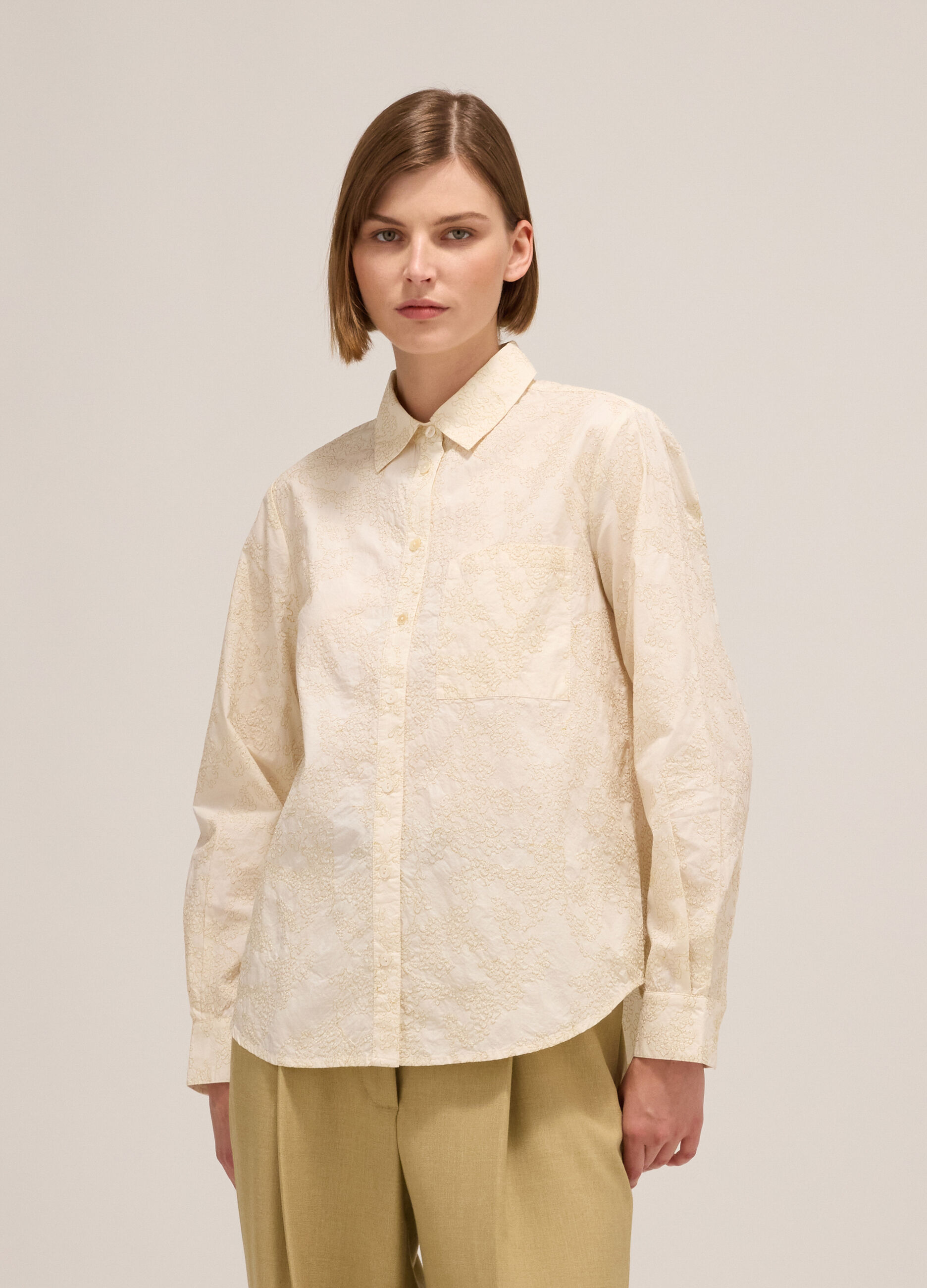 Shirt in embroidered cotton
