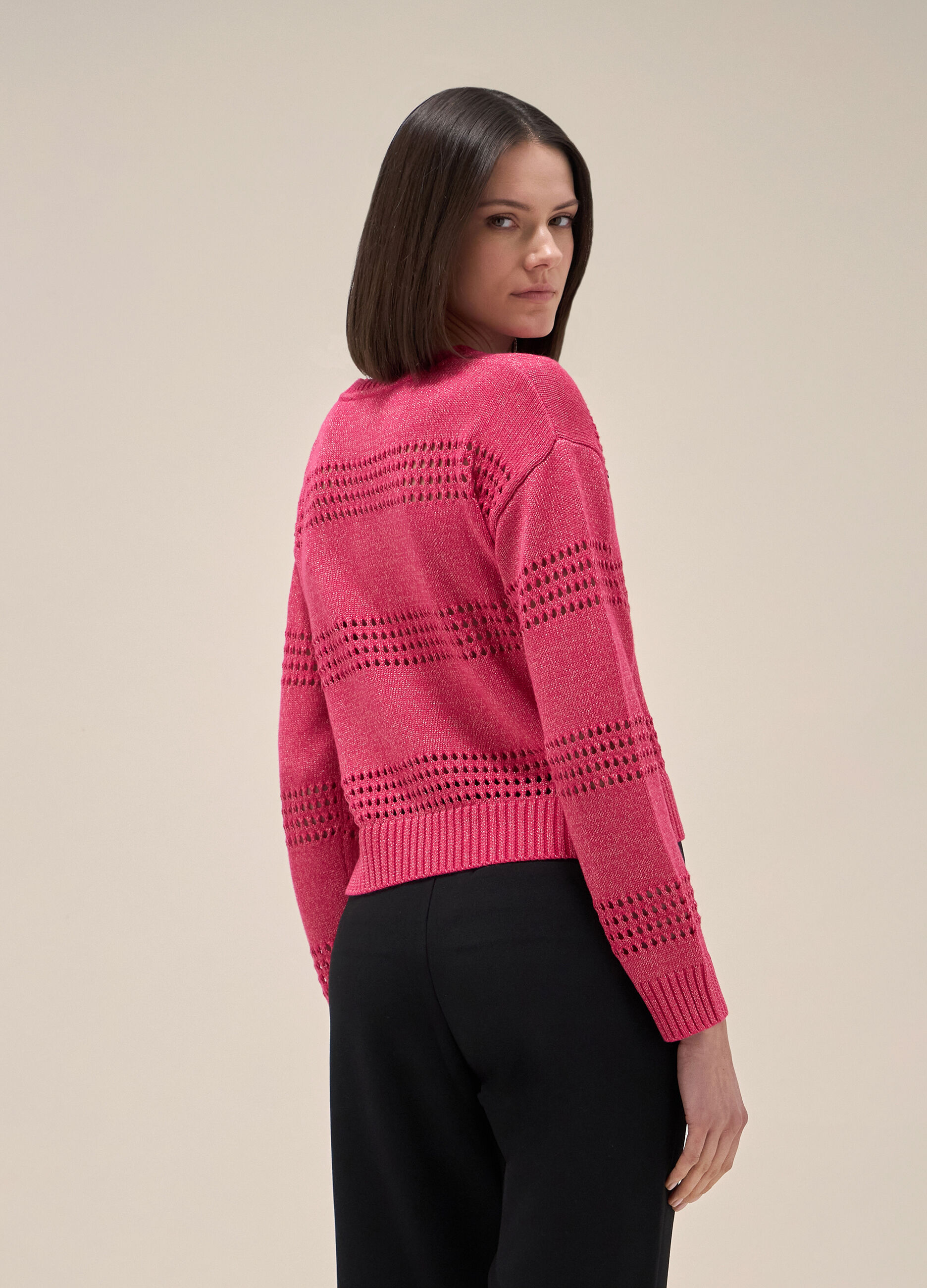 Knitted sweater in silk and cotton_2