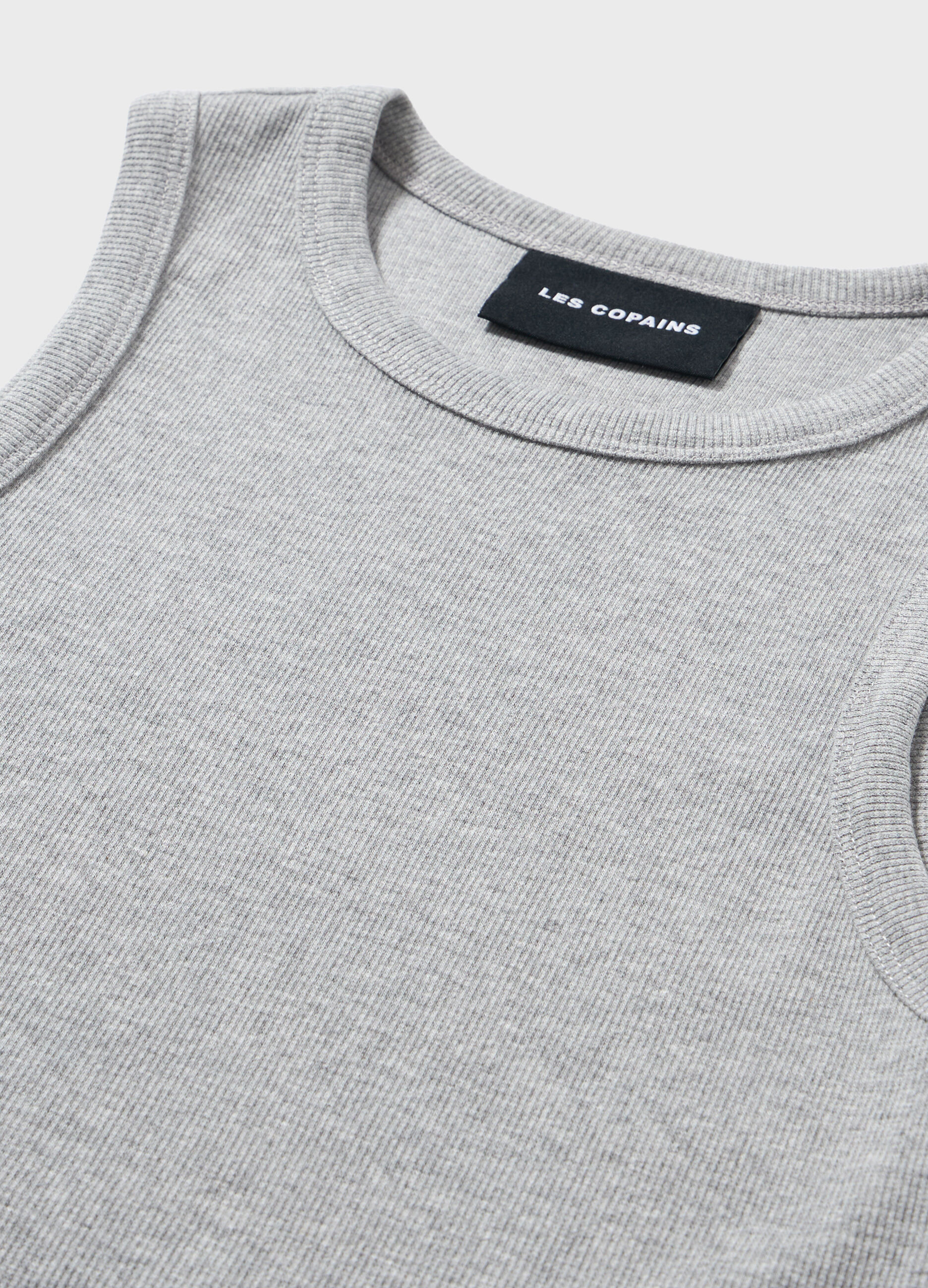 Ribbed stretch vest top.