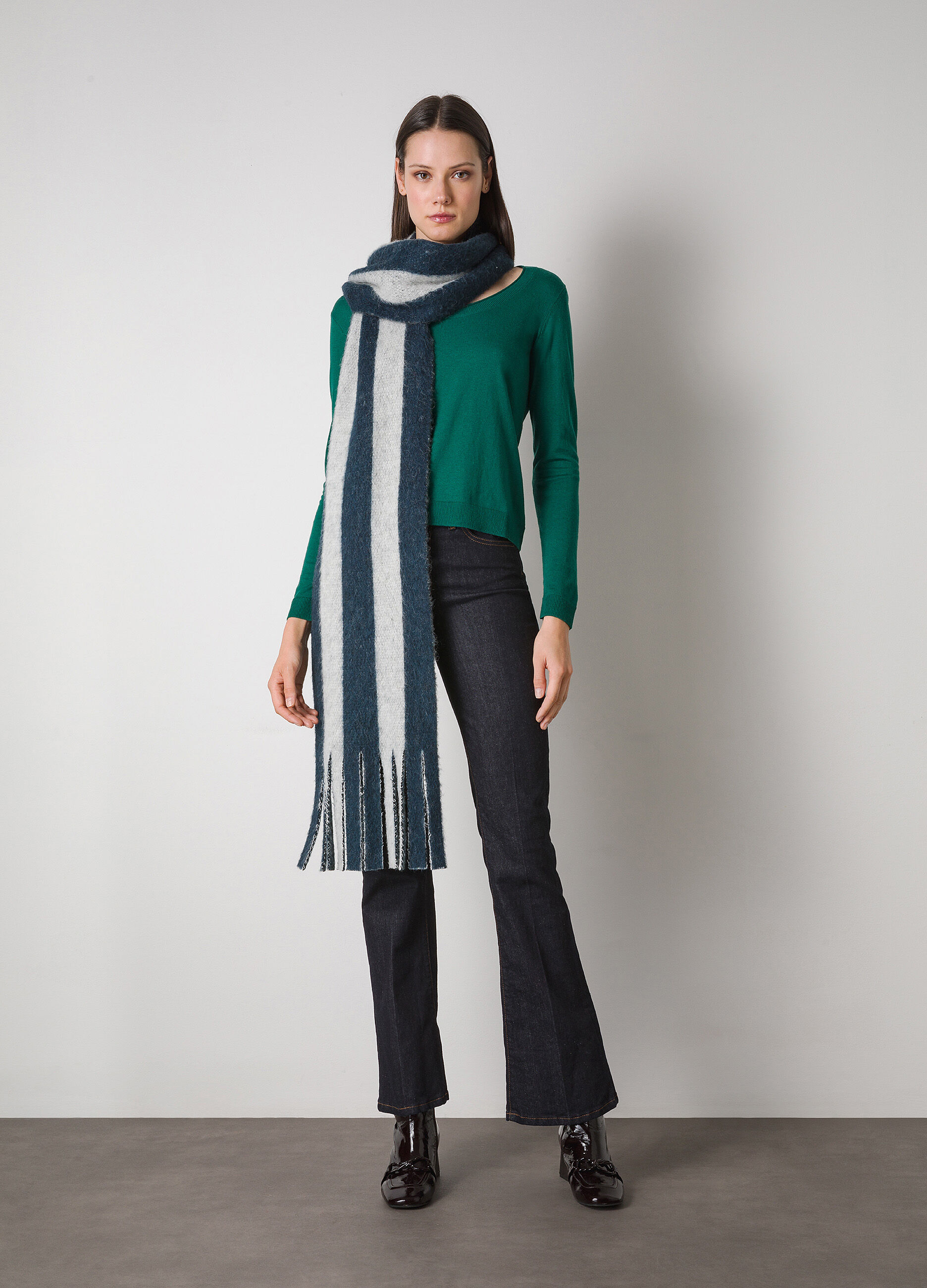 Round-neck silk-blend tricot