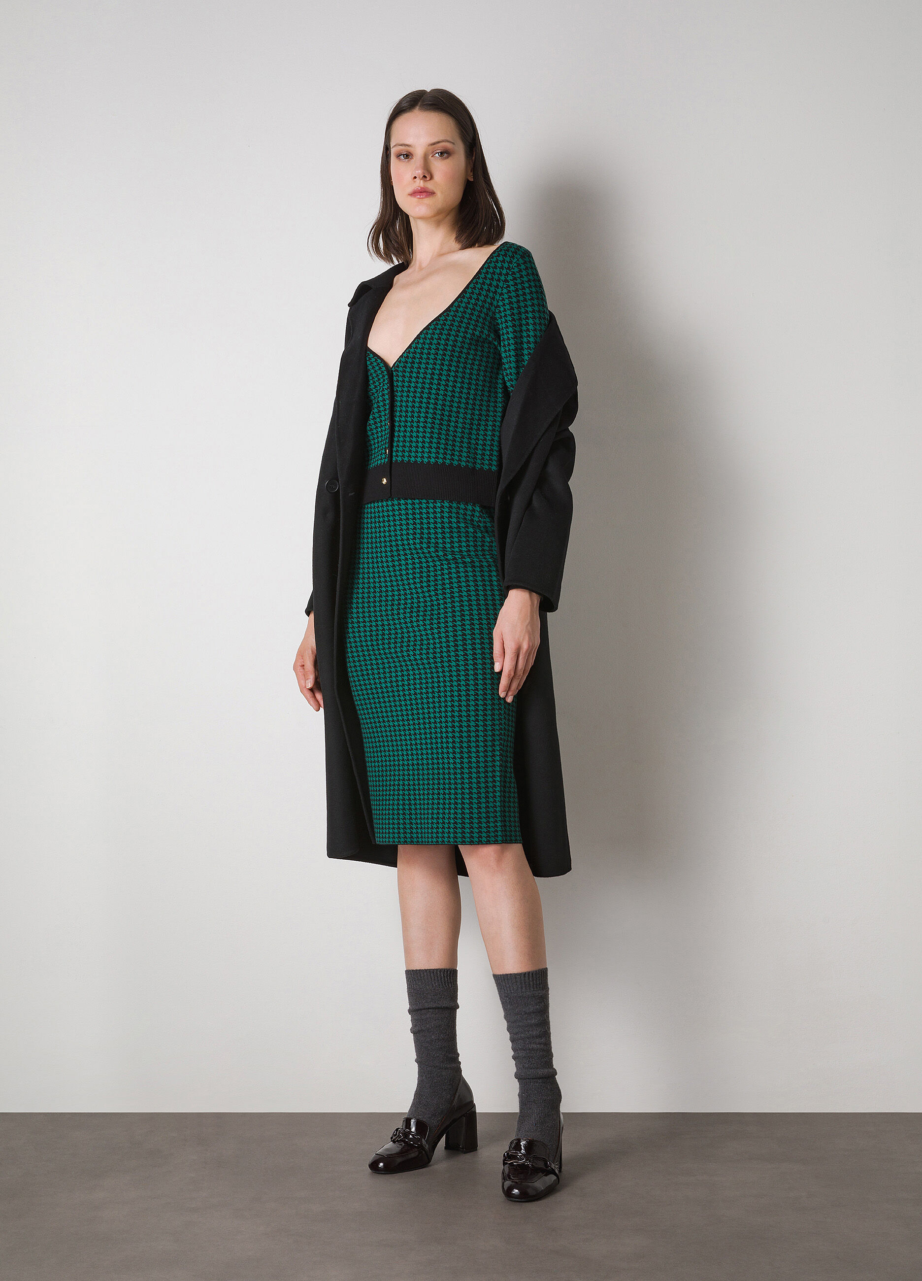 Jacquard houndstooth cardigan_0